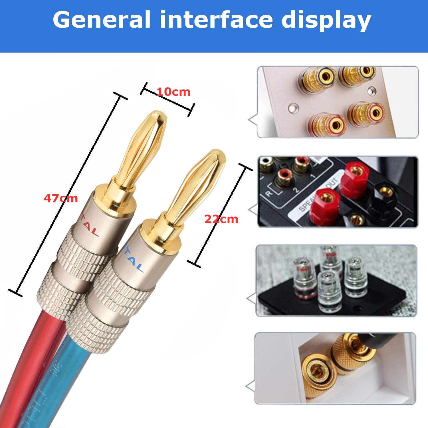 Cable de Altavoz AutCreation 1.5M 14 AWG Cobre Puro Banana Oro