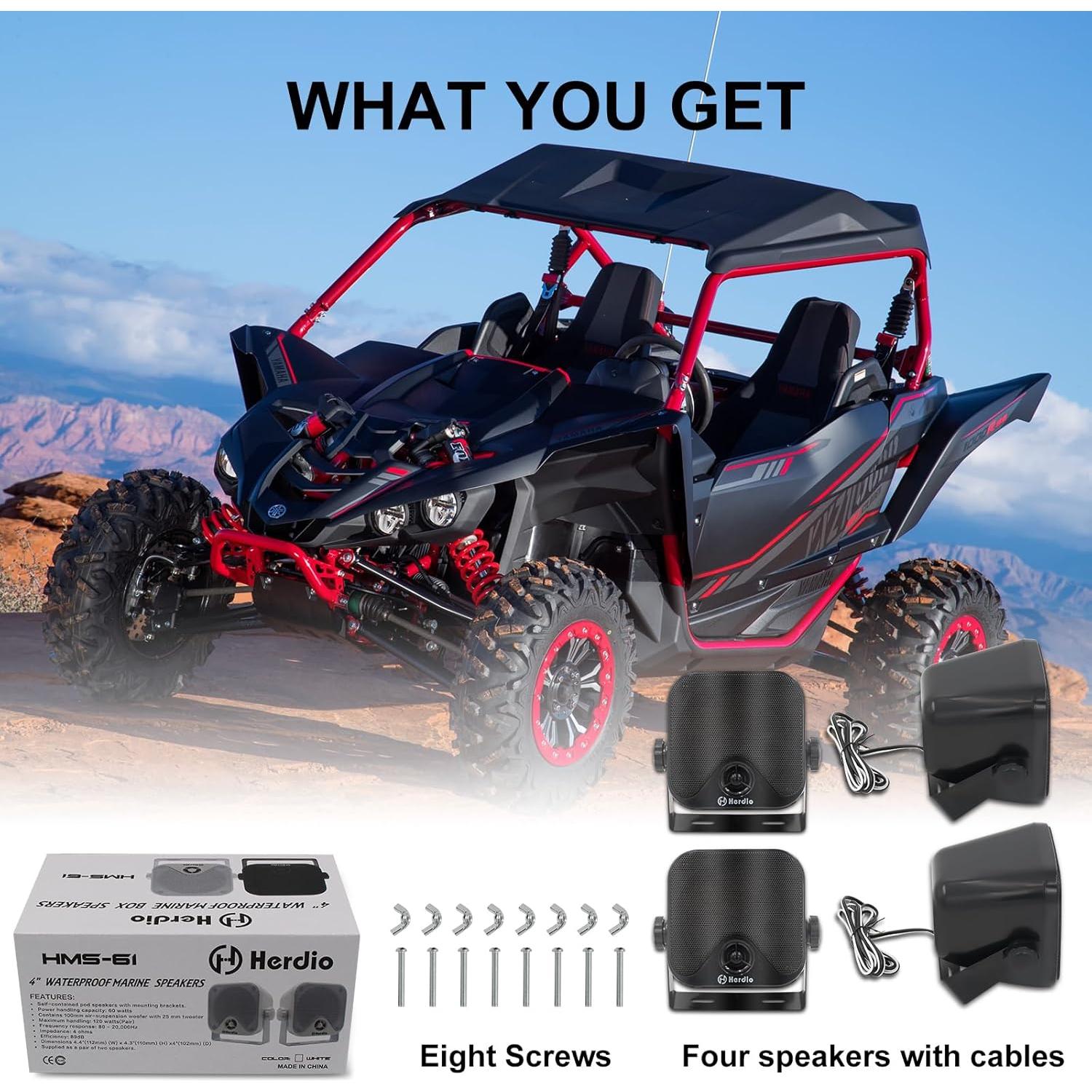 Altavoces Marinos Herdio 4" Impermeables 240W para Barco