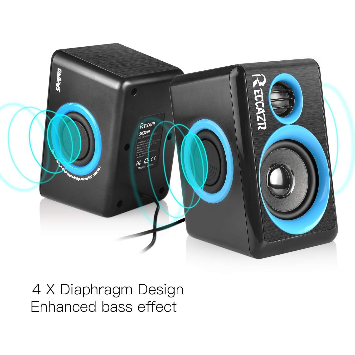 Altavoces de Computadora RECCAZR SP2040 USB 2.0 Sonido Surround