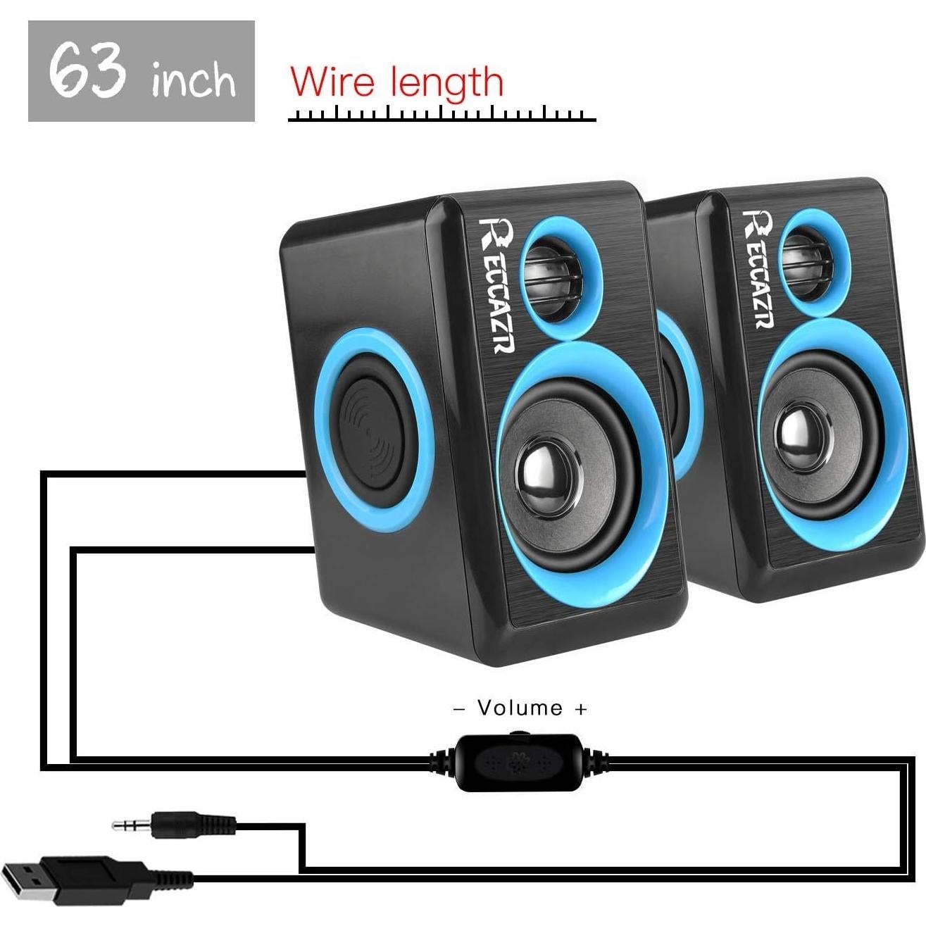 Altavoces de Computadora RECCAZR SP2040 USB 2.0 Sonido Surround