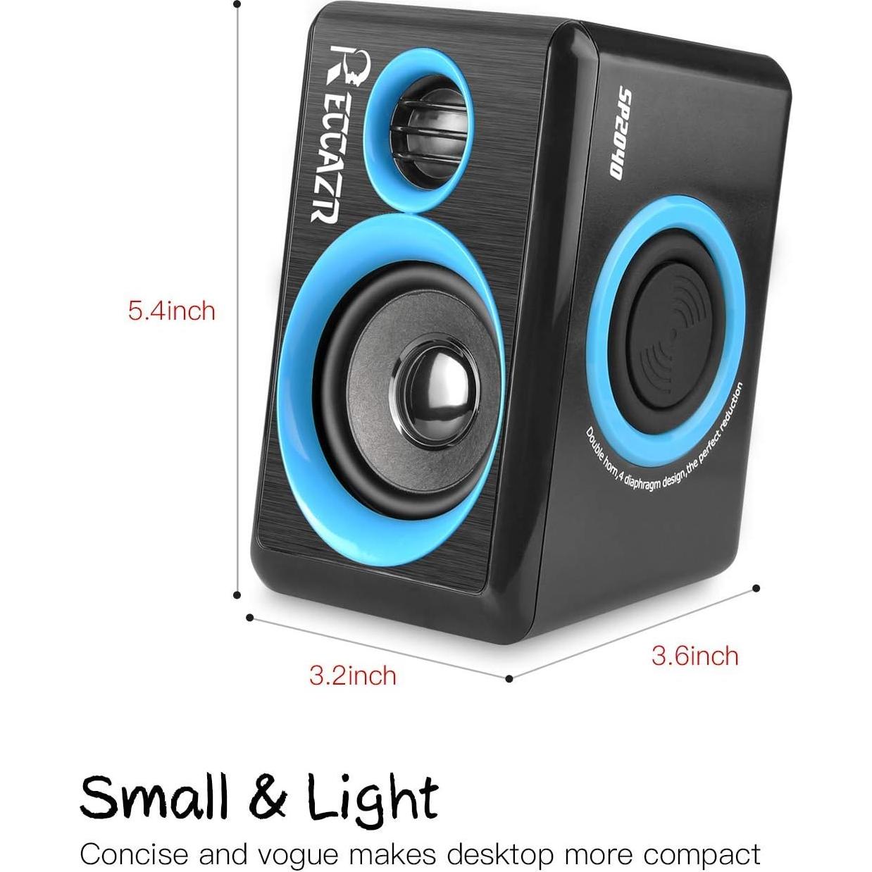 Altavoces de Computadora RECCAZR SP2040 USB 2.0 Sonido Surround