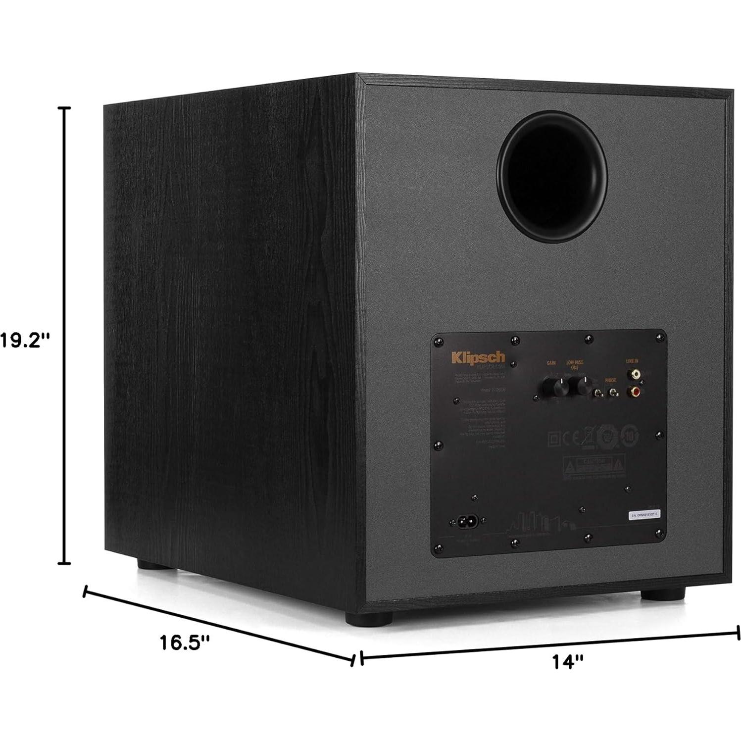Subwoofer Klipsch R-120SW 200W 12" para Cine en Casa