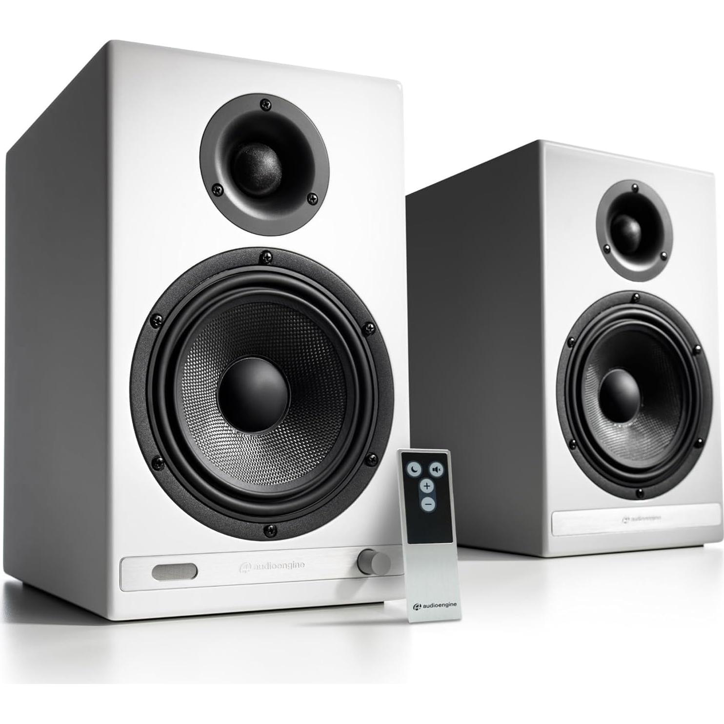 Altavoces de estantería Audioengine HD6 con subwoofer S8 y soportes