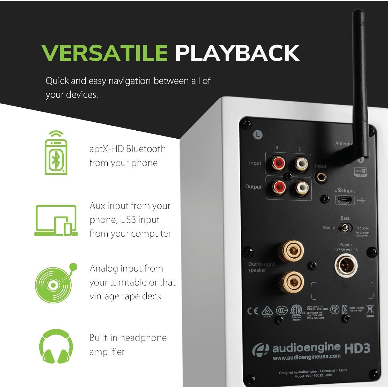 Sistema de Música para el Hogar Audioengine A2 HD con Subwoofer S8