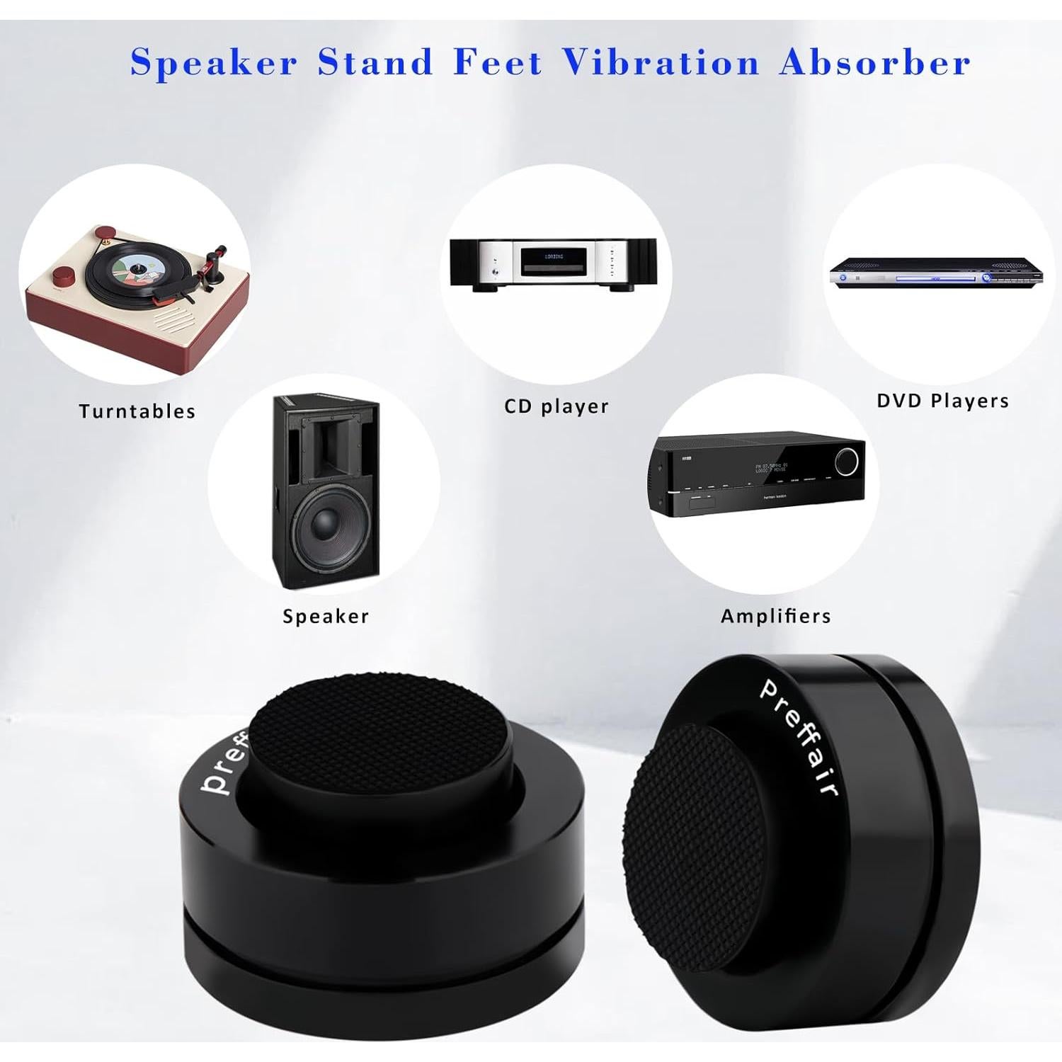 Pies de Aislamiento Antivibración Preffair 4 Pcs Aluminio