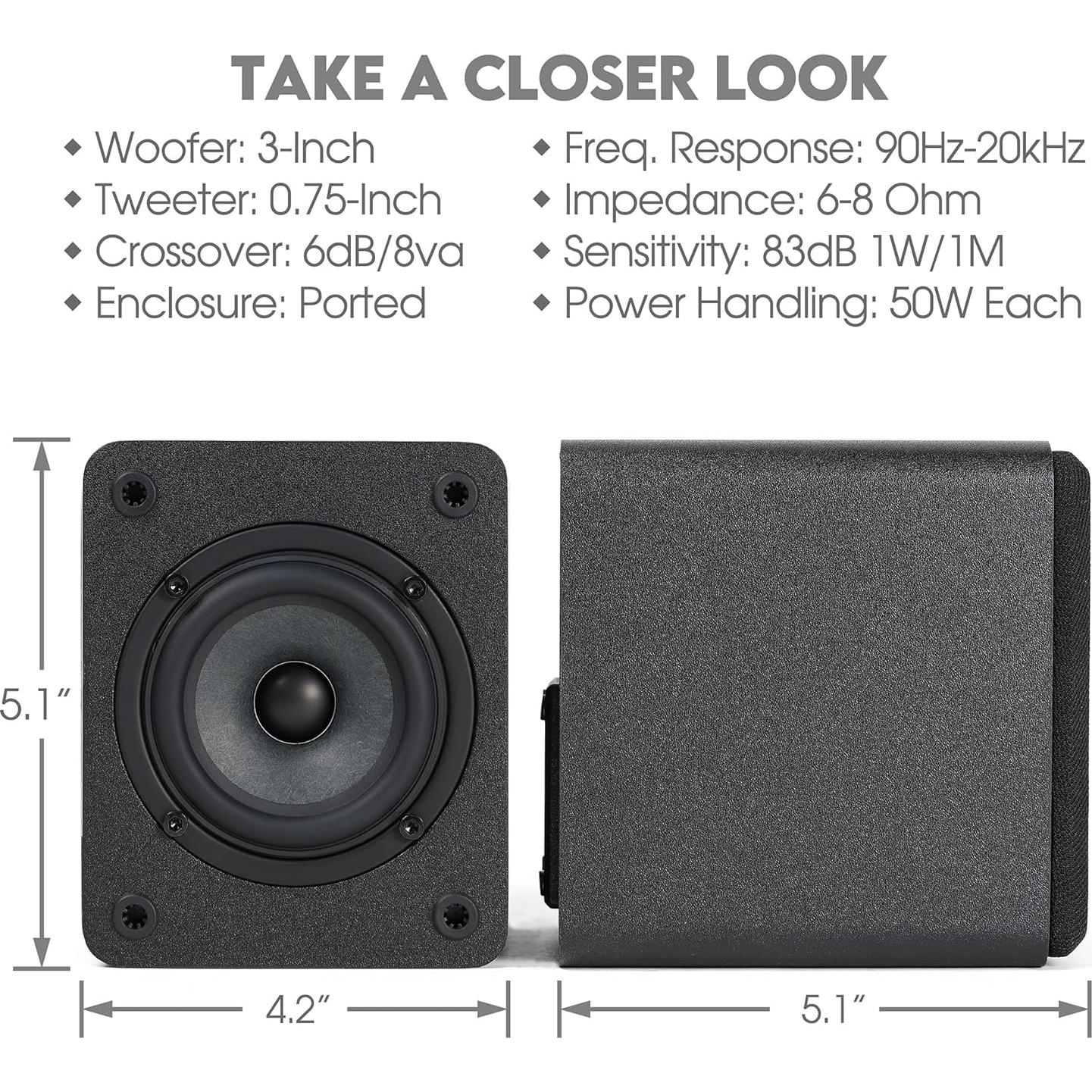 Altavoces Pasivos Micca COVO-S 3" Woofer 0.75" Tweeter Negro