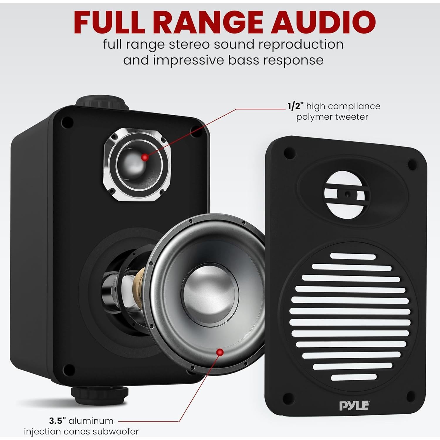 Altavoces Pyle Impermeables 200W 3.5" para Exterior Negro