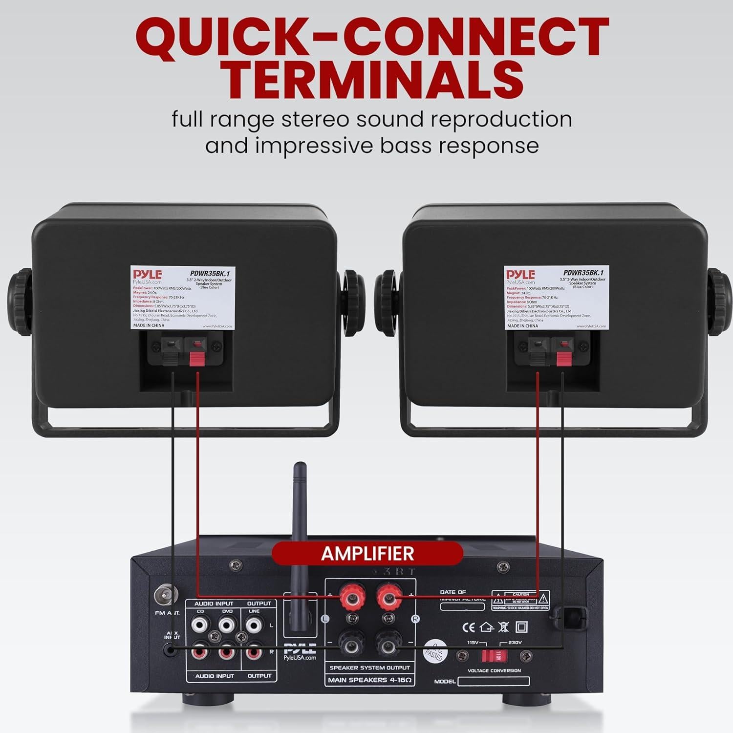 Altavoces Pyle Impermeables 200W 3.5" para Exterior Negro