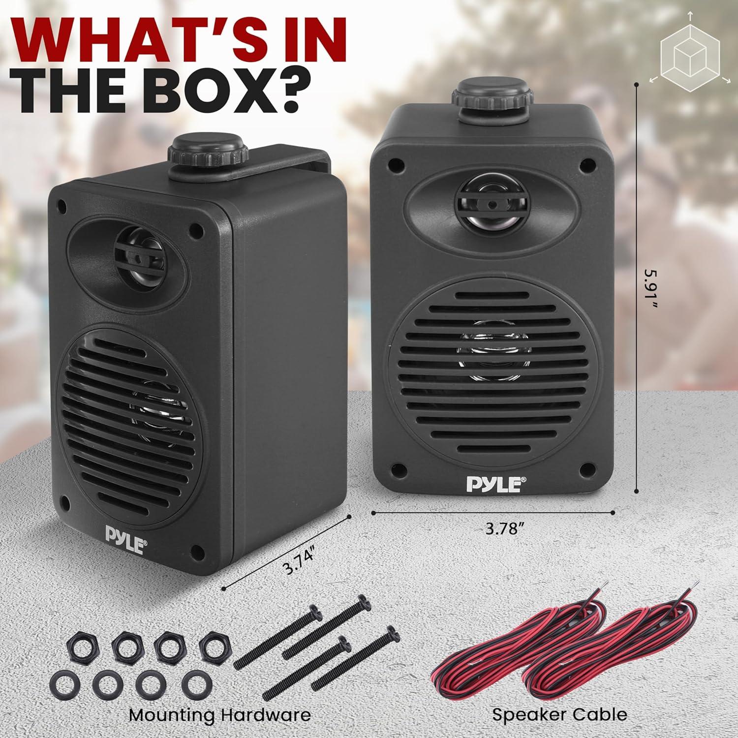 Altavoces Pyle Impermeables 200W 3.5" para Exterior Negro