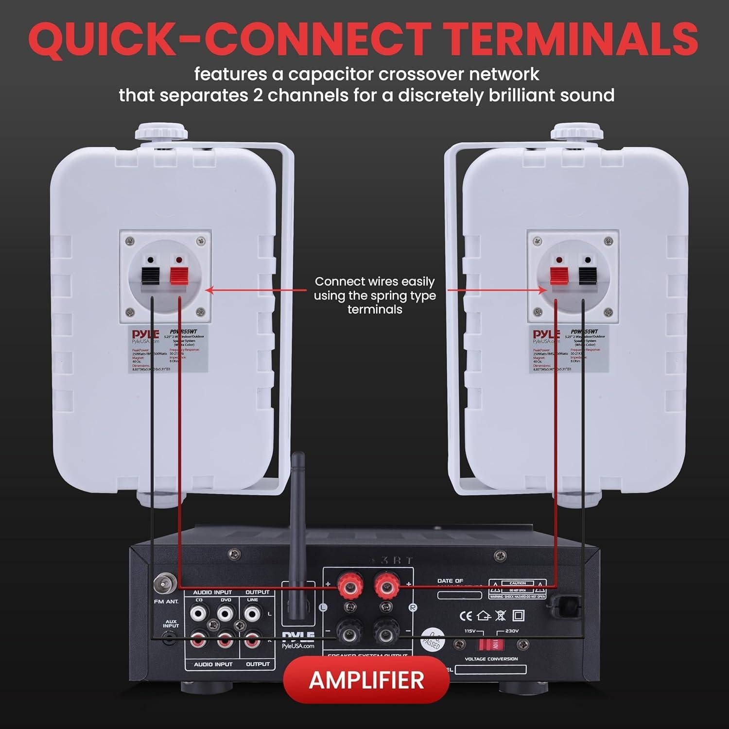 Altavoces Pyle 5.25" Impermeables 500W para Exterior - Blanco