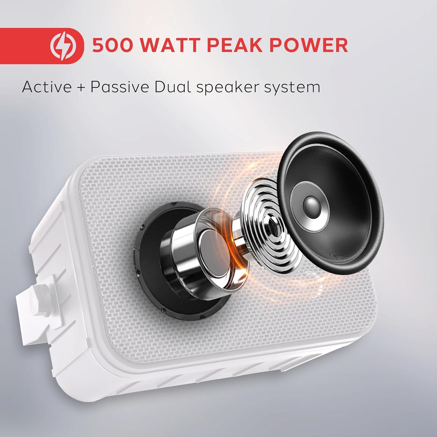 Sistema de Altavoces Pyle 500W 6.5" Pasivo Blanco para Exterior