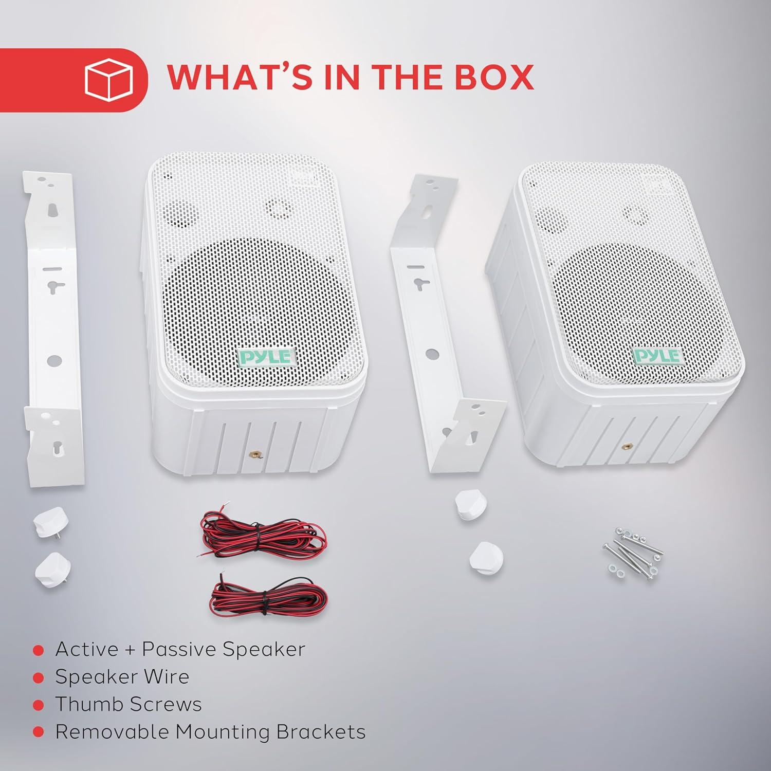 Sistema de Altavoces Pyle 500W 6.5" Pasivo Blanco para Exterior