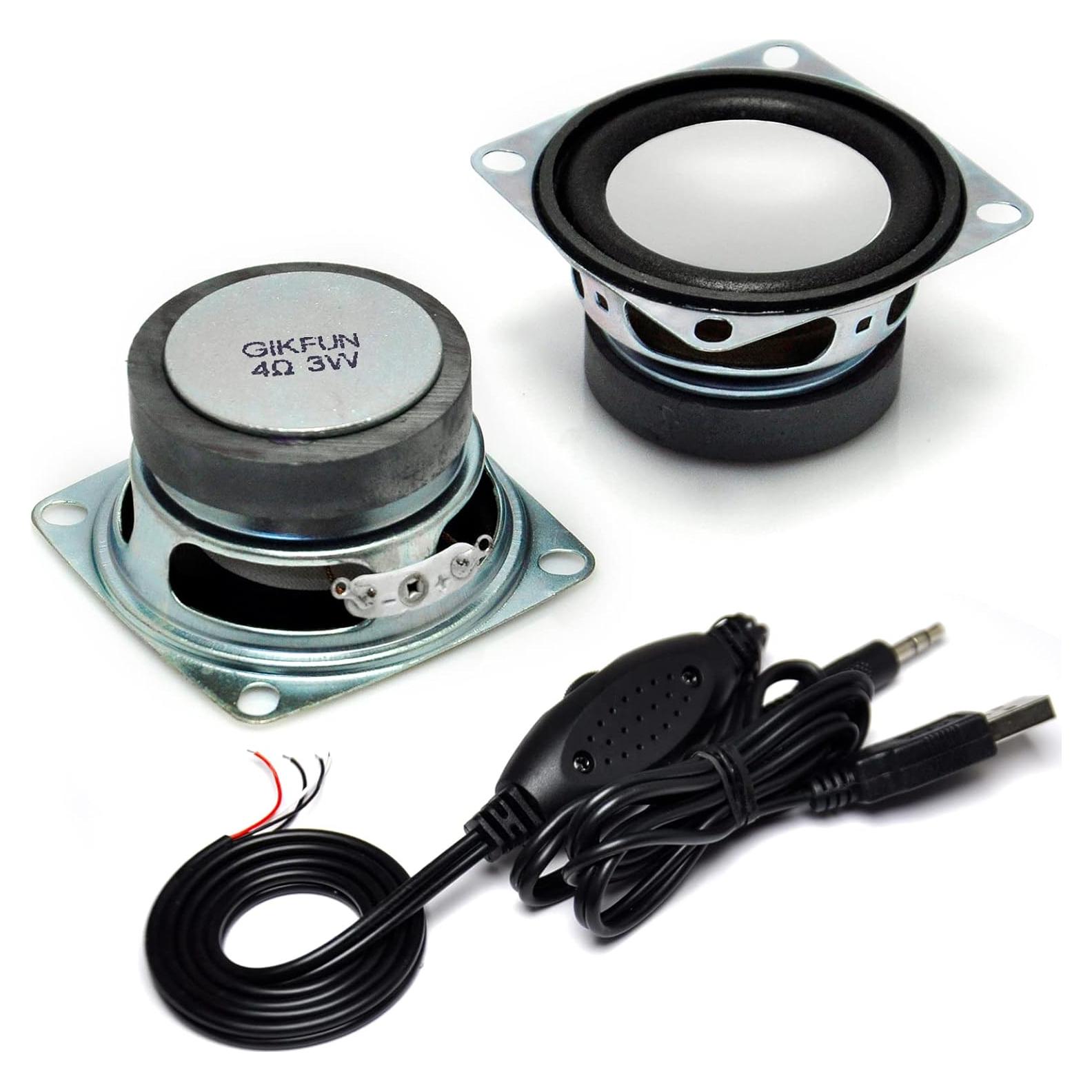 Altavoz Woofer Gikfun EK1755 2" 4Ohm 3W con Cable 3.5mm