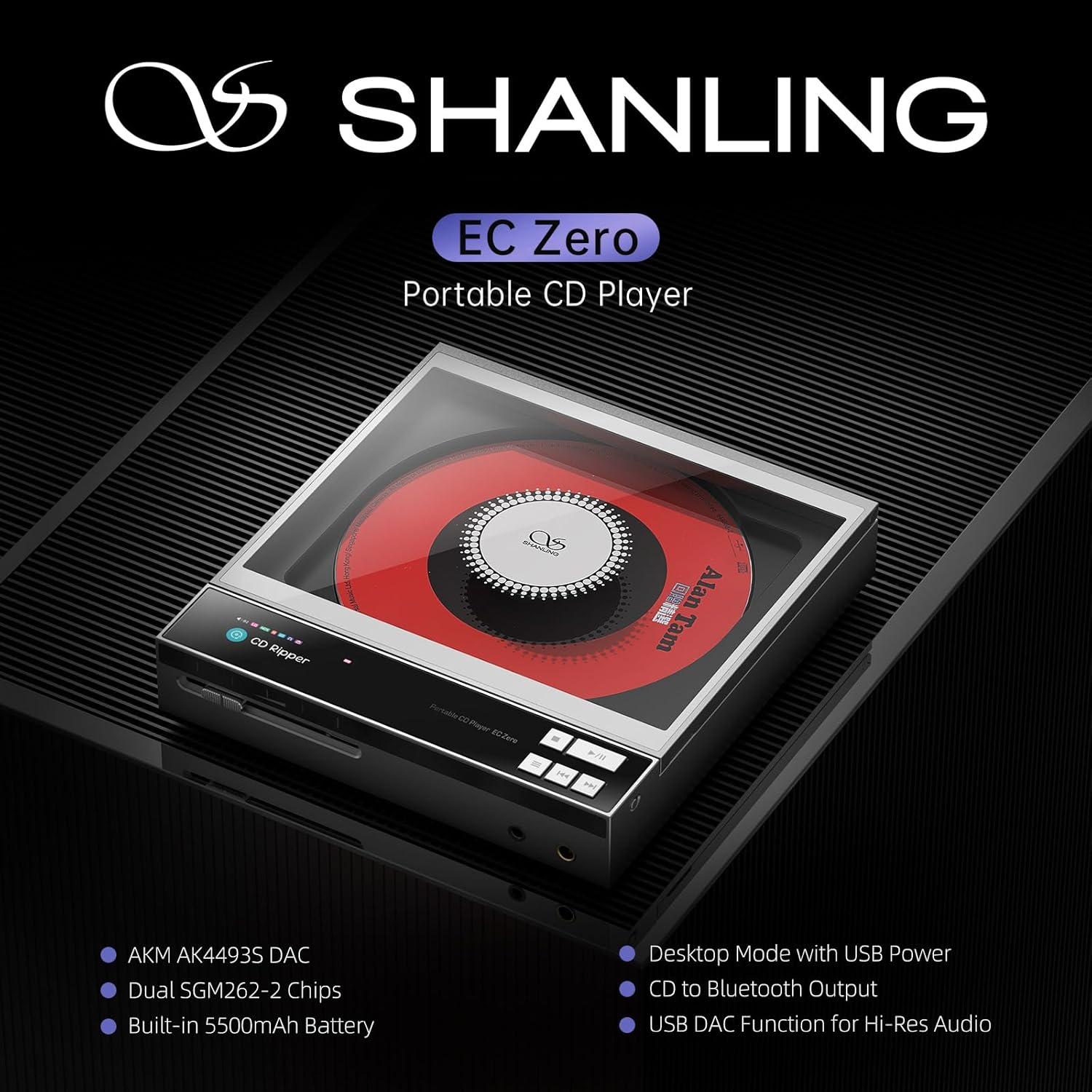 Reproductor de CD Portátil SHANLING EC Zero Hi-Res DAC AK4493S