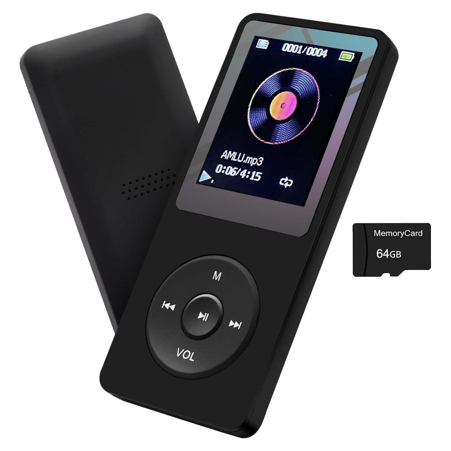 Reproductor MP3 Arungo 64GB con Altavoz y Auriculares