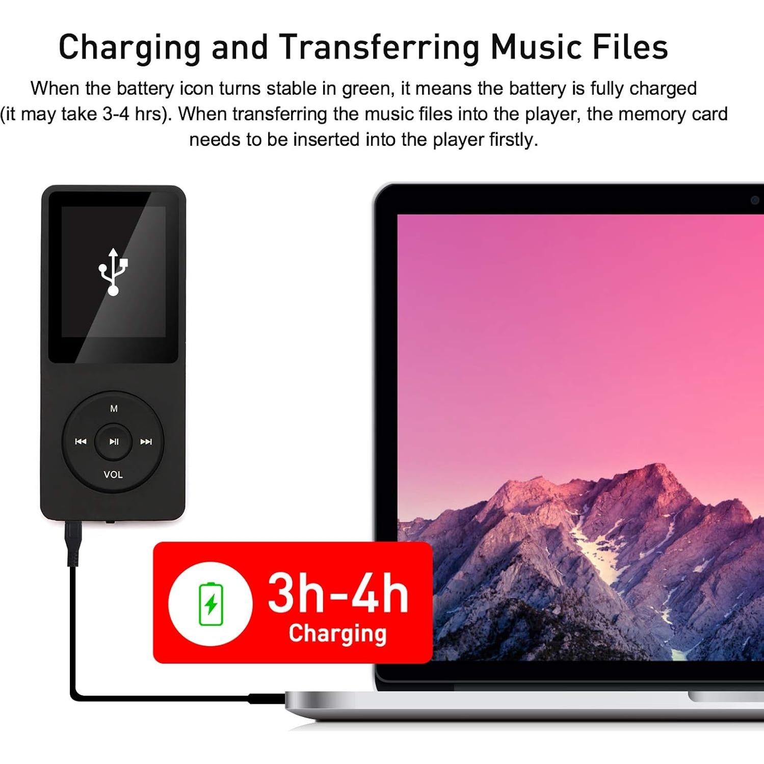 Reproductor MP3 Arungo 64GB con Altavoz y Auriculares