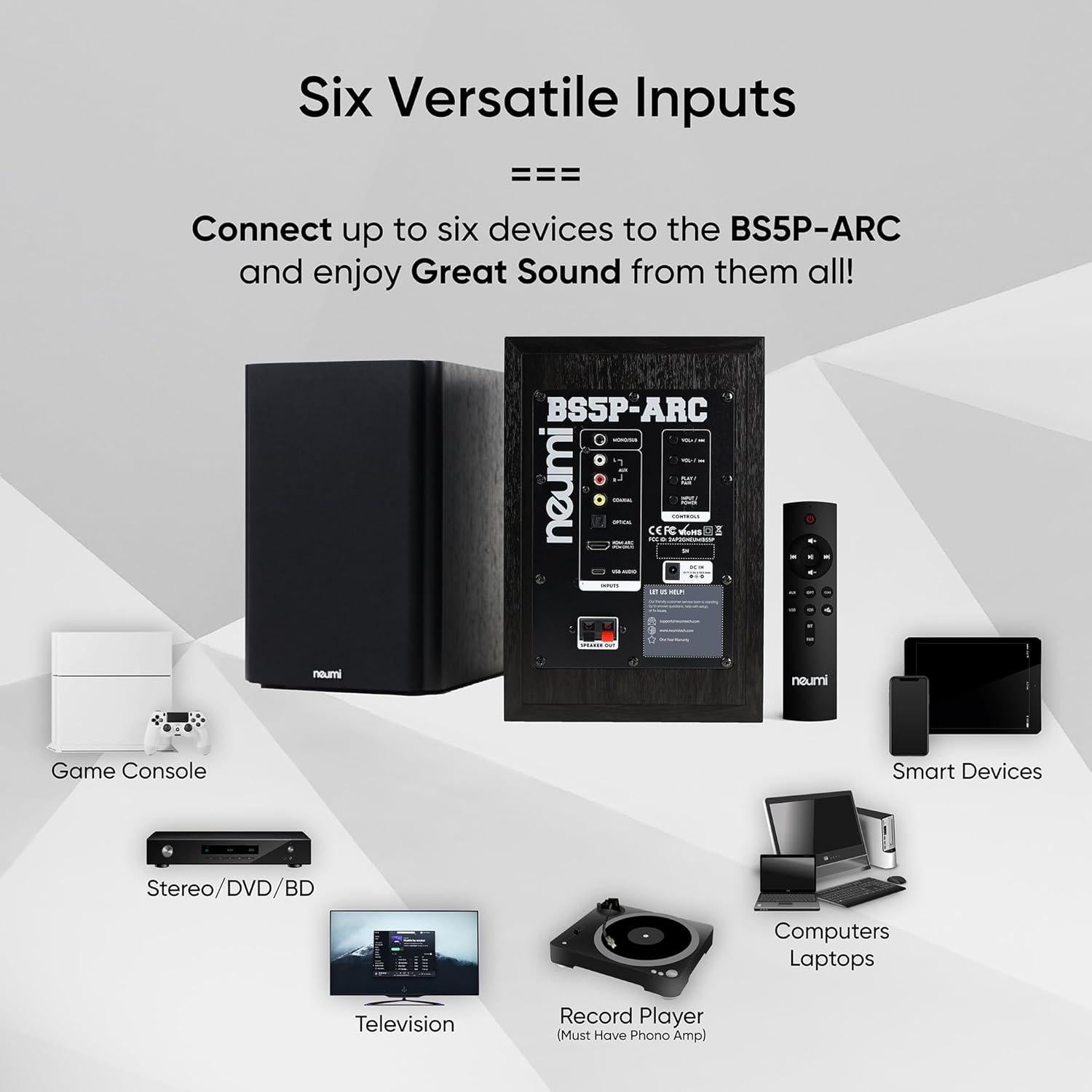 Altavoces de Estantería NEUMITECH BS5P-ARC 75W Bluetooth