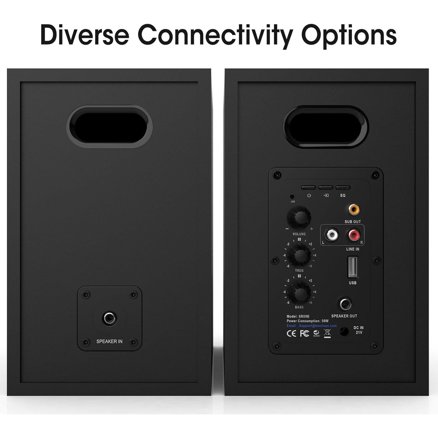 Altavoces de Estantería BESTISAN SR09B 50W Bluetooth 2.1