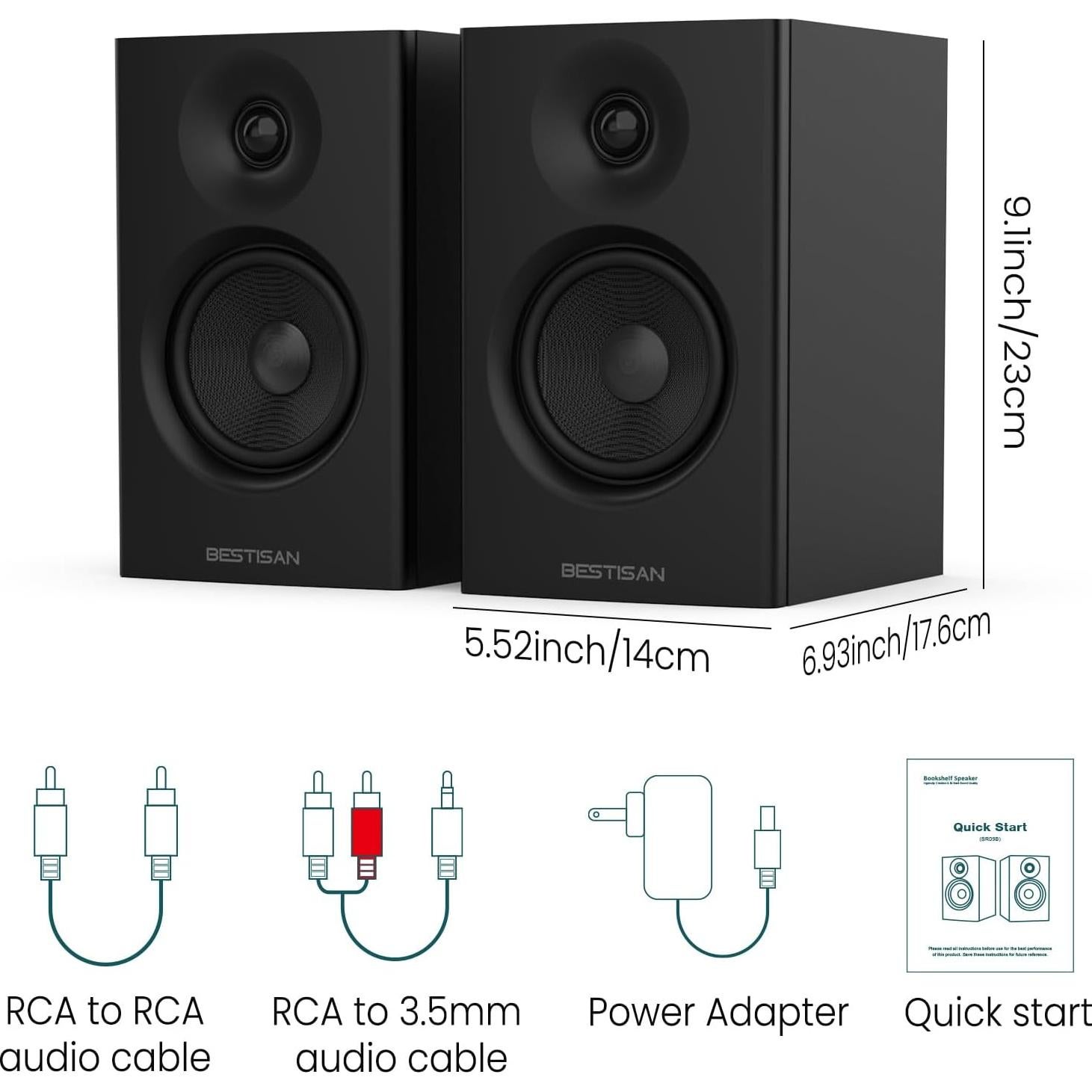Altavoces de Estantería BESTISAN SR09B 50W Bluetooth 2.1