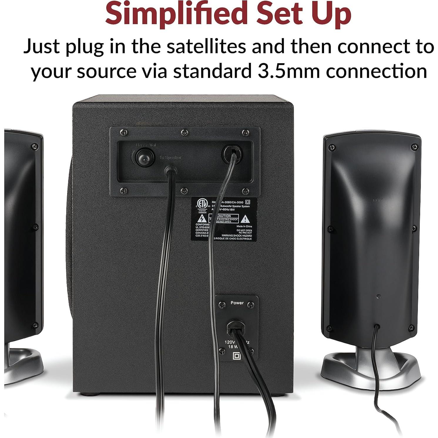 Altavoces 2.1 Cyber Acoustics CA-3090 con Subwoofer 18W