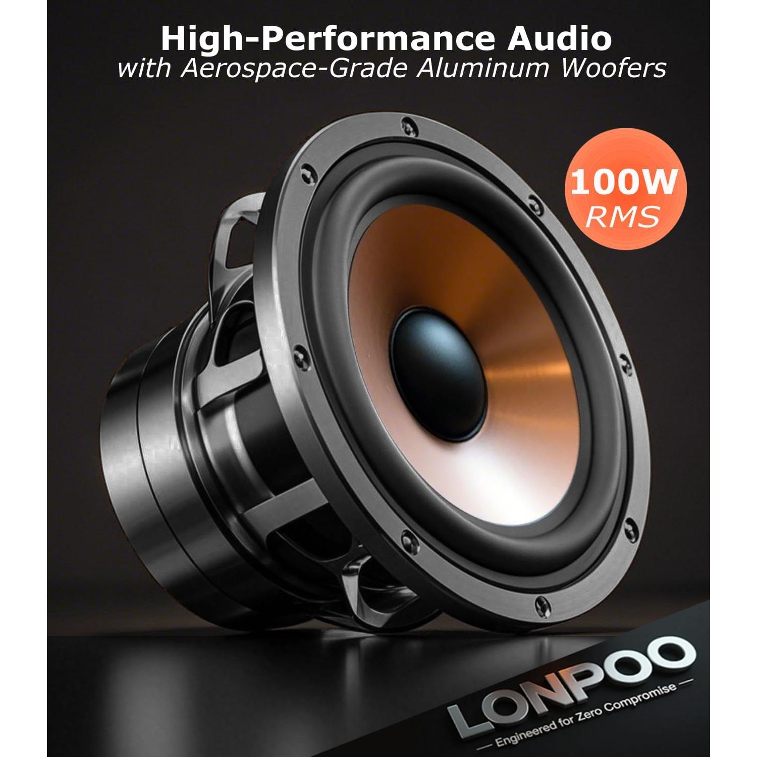 Altavoces de Estantería Activos LONPOO LP42M 100W Bluetooth