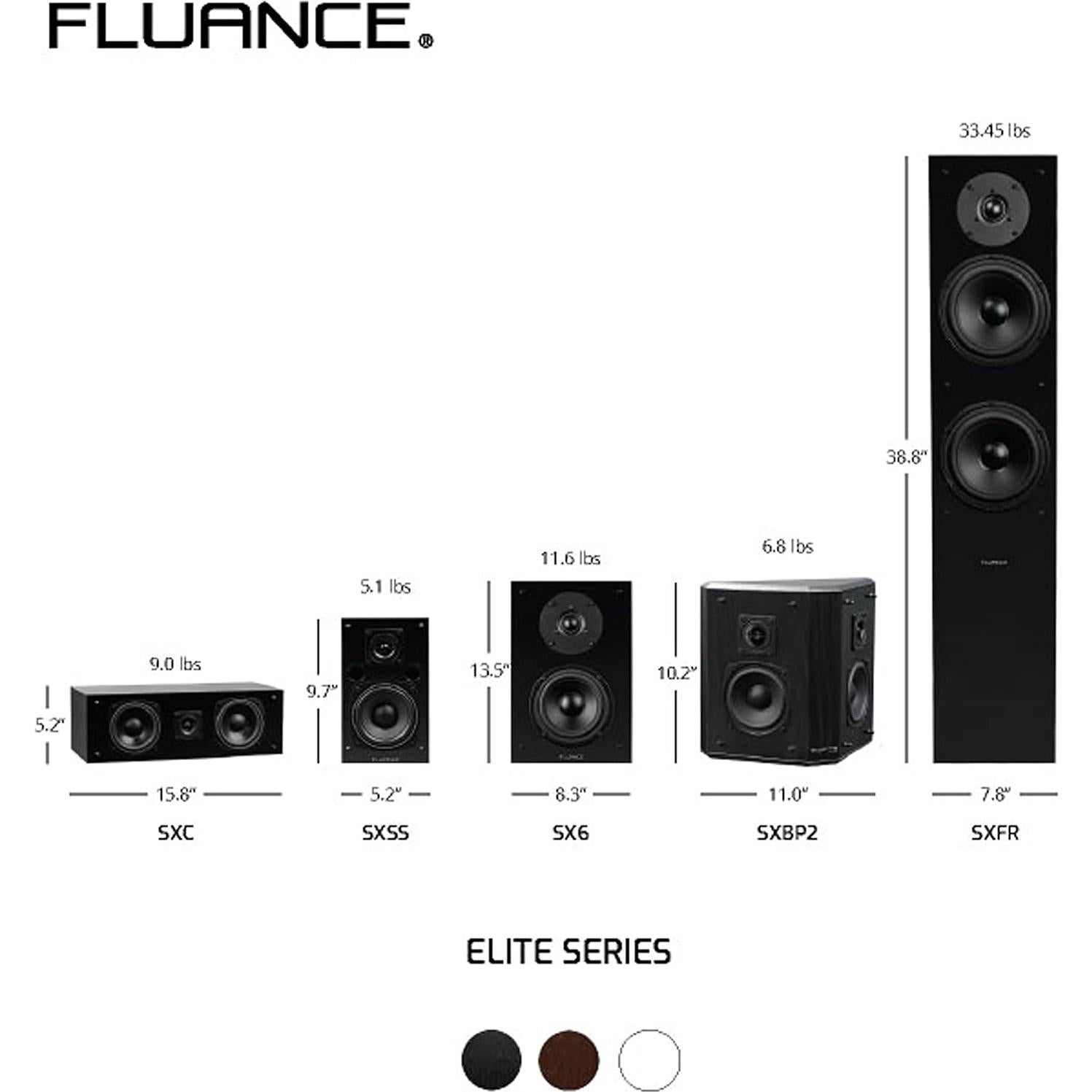 Altavoces Surround Bipolares Fluance SXBP2 - 2 Vías, Roble Negro