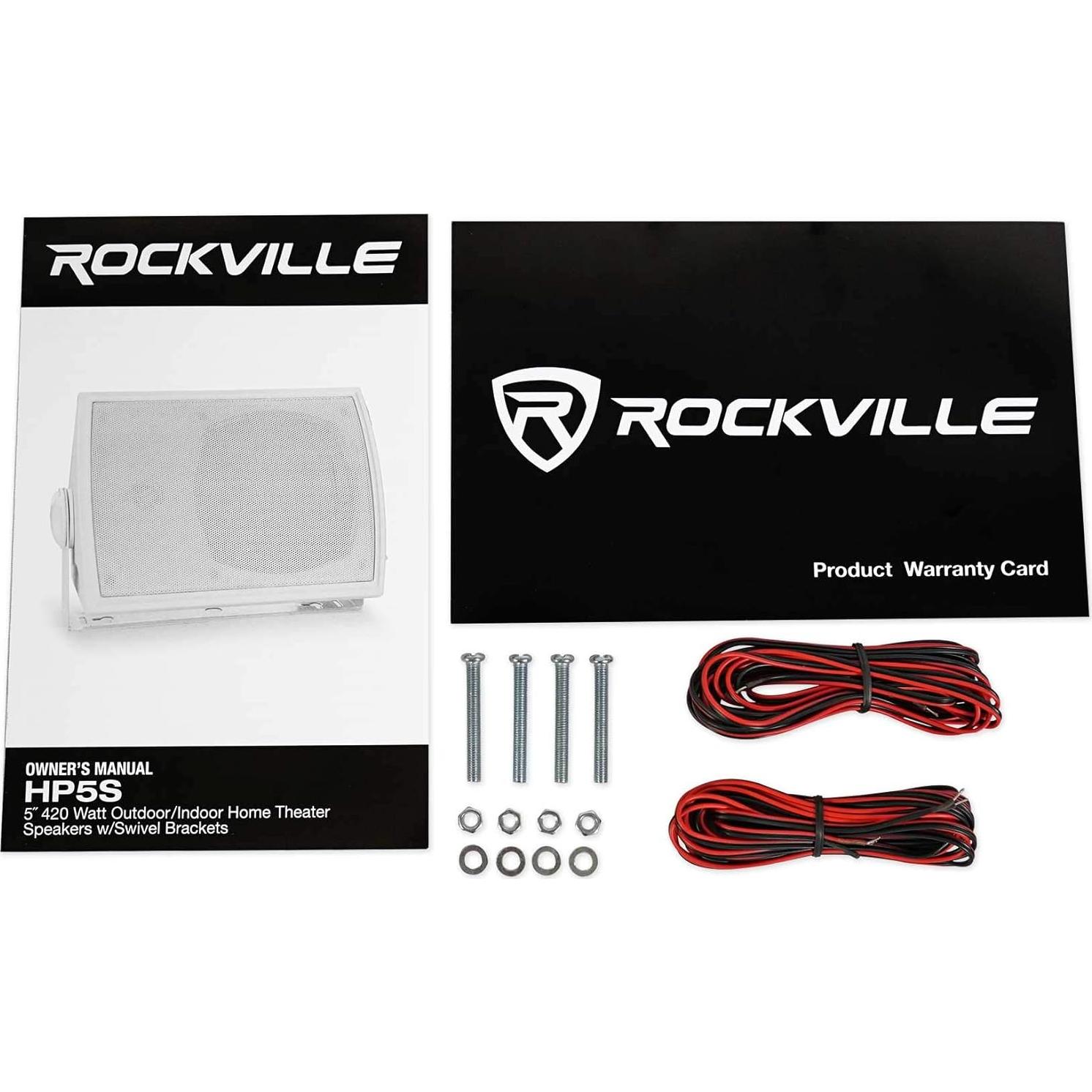Altavoces Rockville HP5S 5.25" Blancos para Exterior 420W