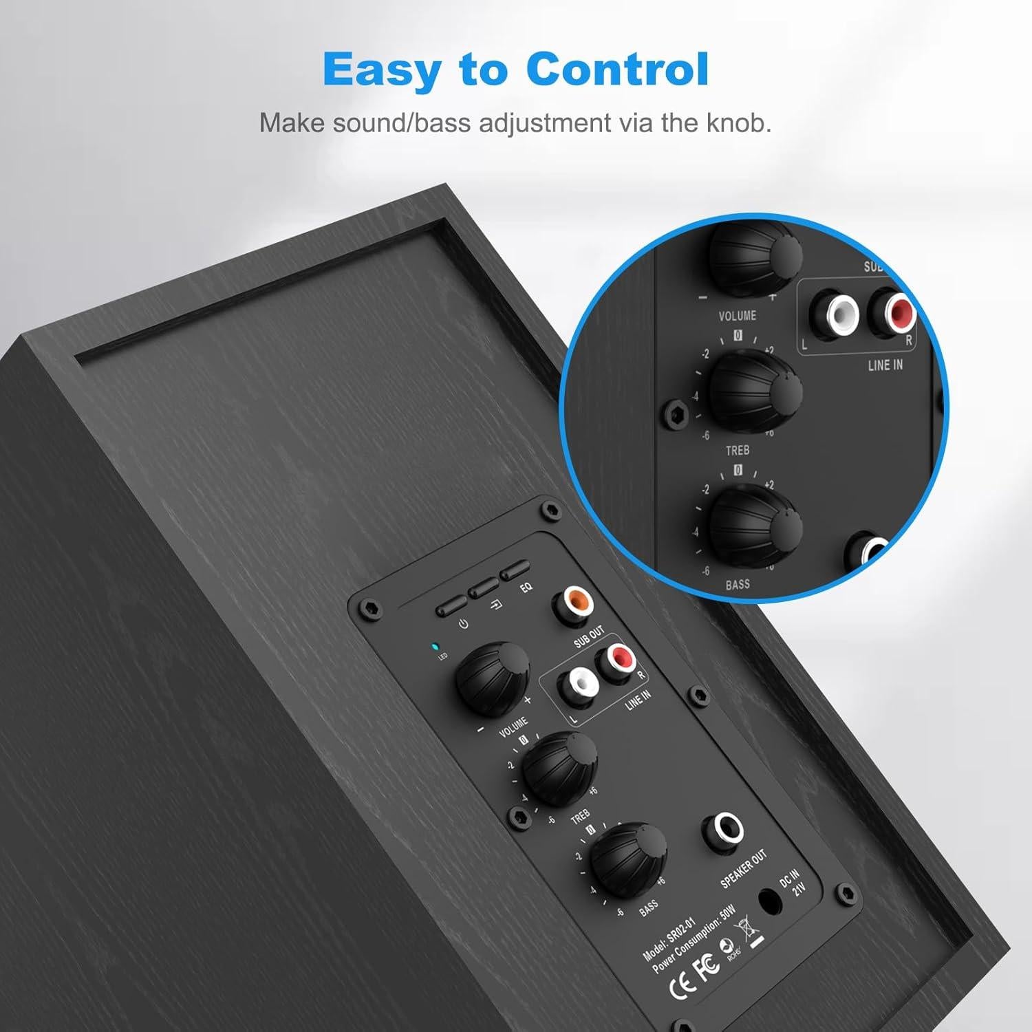 Altavoces de Estantería BESTISAN SR02 Bluetooth 5.0 4" Woofer