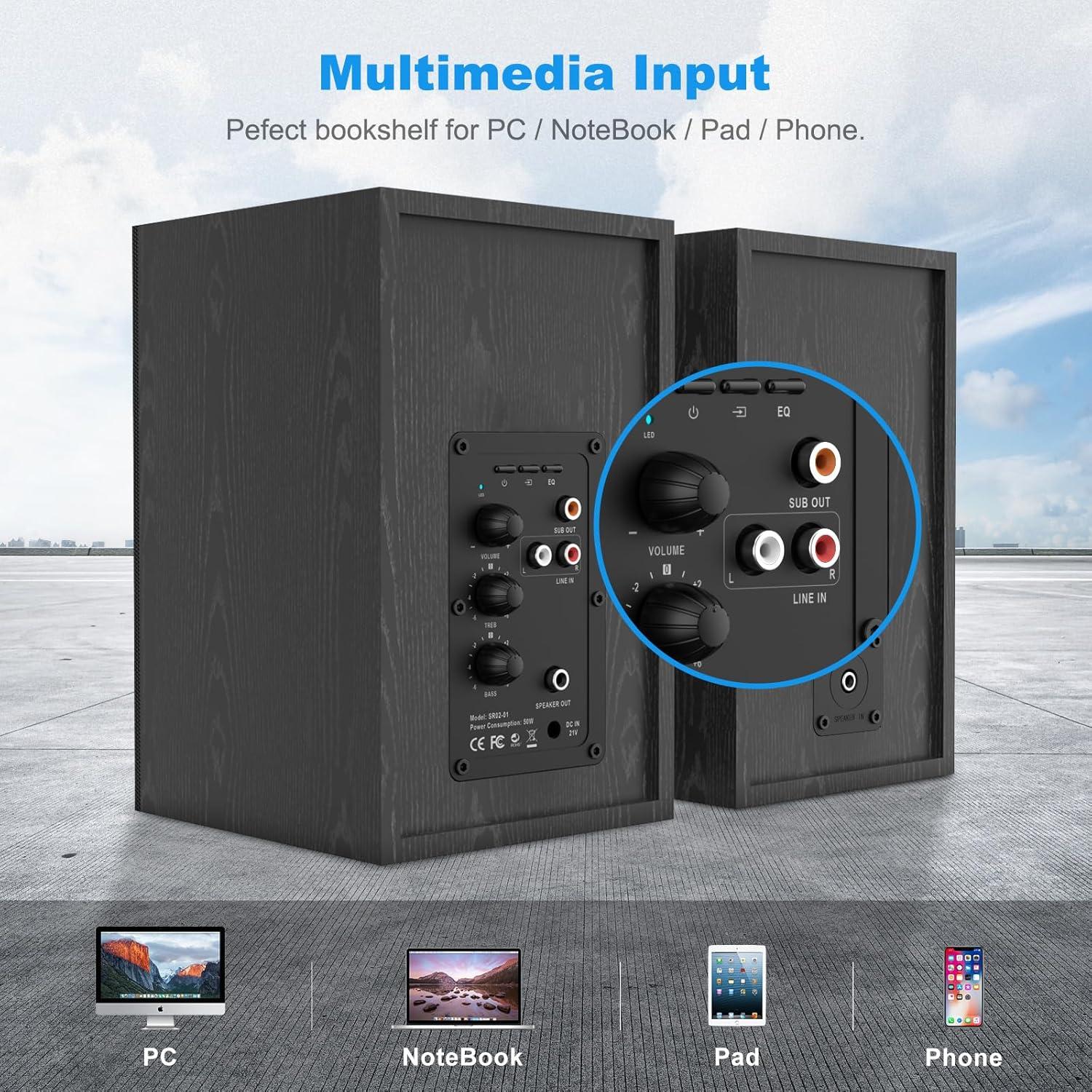 Altavoces de Estantería BESTISAN SR02 Bluetooth 5.0 4" Woofer