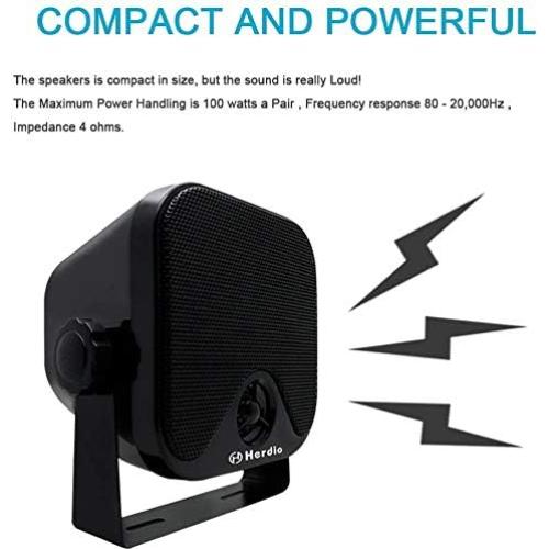 Altavoces Marinos Impermeables Herdio 4" 100W para Barcos y ATV