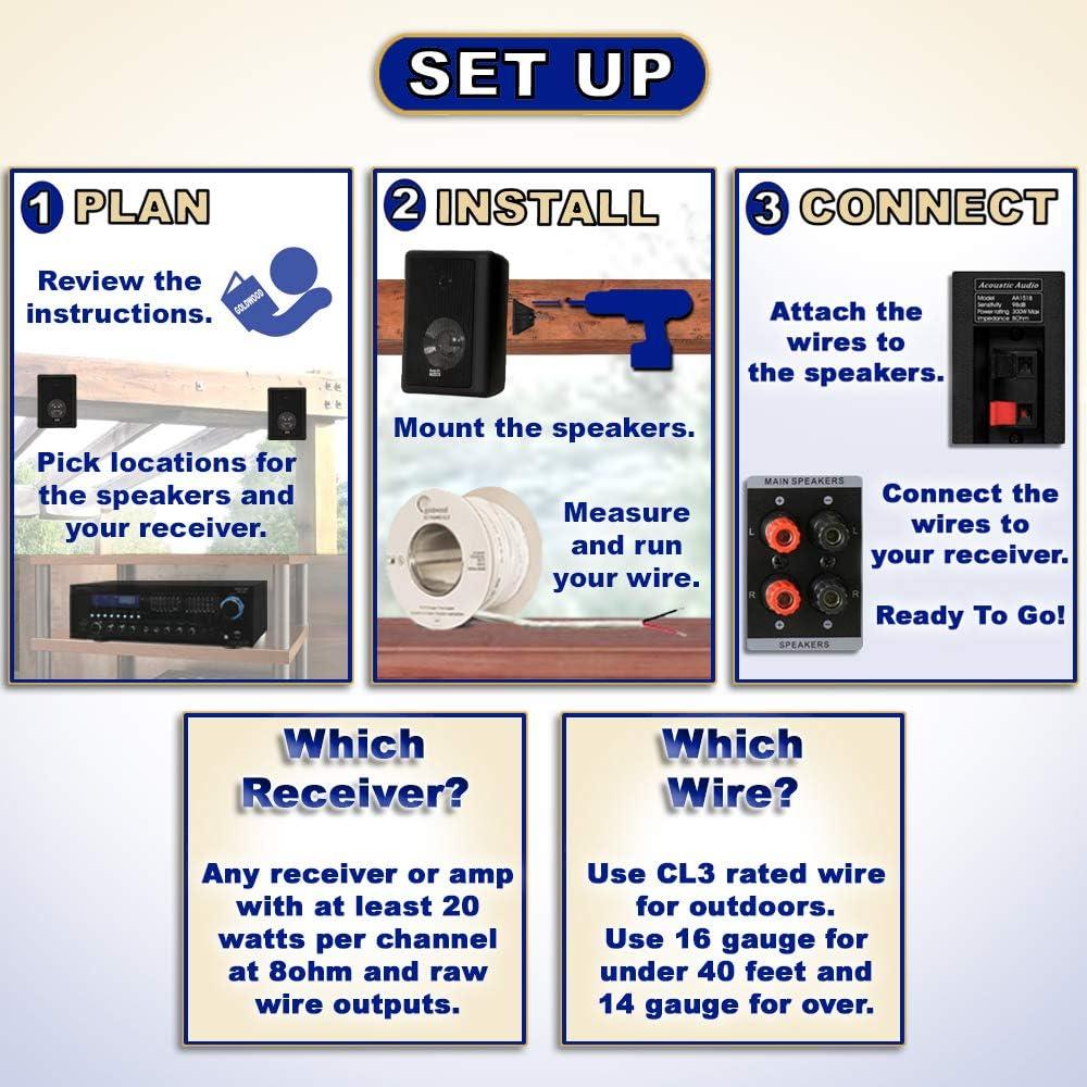 Altavoces Acústicos Goldwood 151B 2 Vías 600W para Exterior