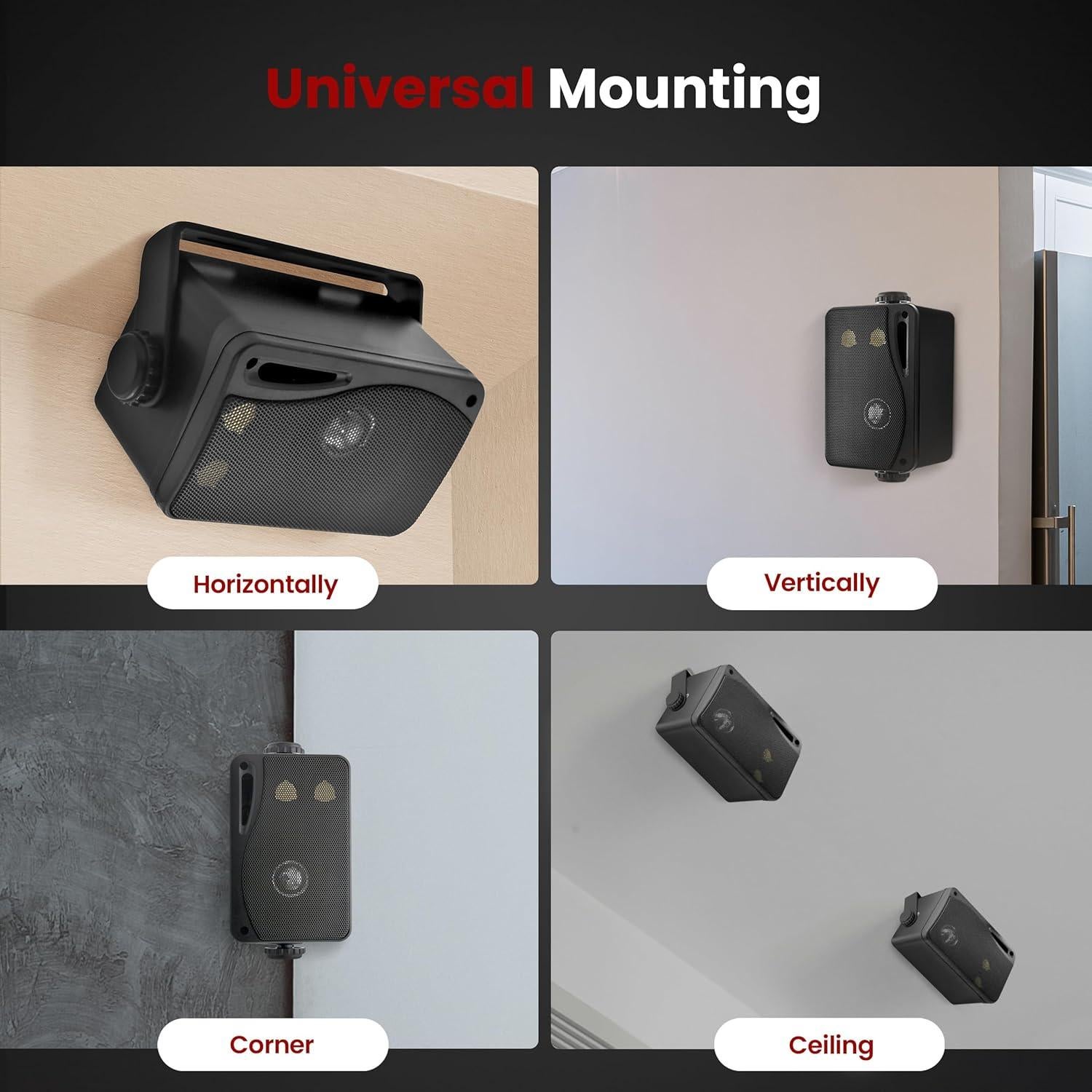 Altavoces Pyle PLMR24B 3.5" 200W Impermeables Montaje en Pared