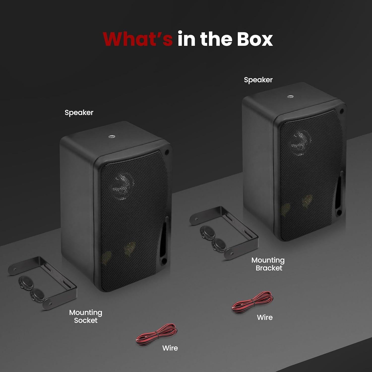 Altavoces Pyle PLMR24B 3.5" 200W Impermeables Montaje en Pared