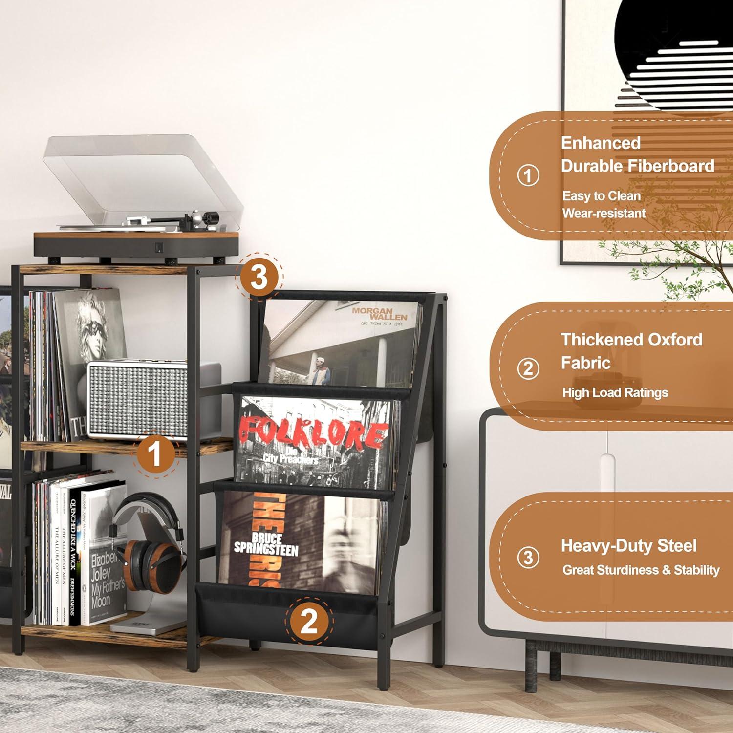 Soporte para Tocadiscos Tewinko con Almacenamiento para 280 Vinilos