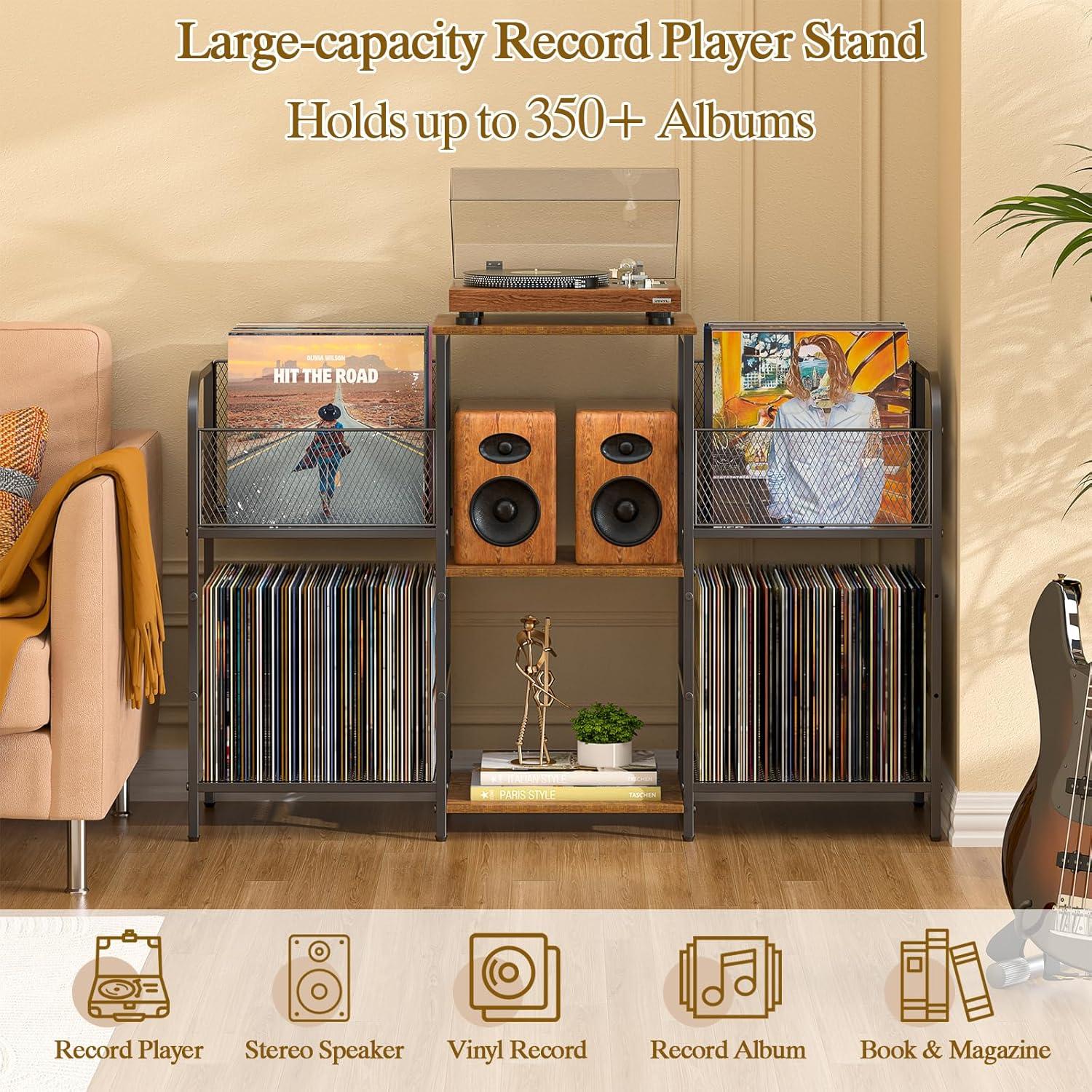 Soporte para Tocadiscos 3IngSeagulls con Almacenamiento para 350 Vinilos