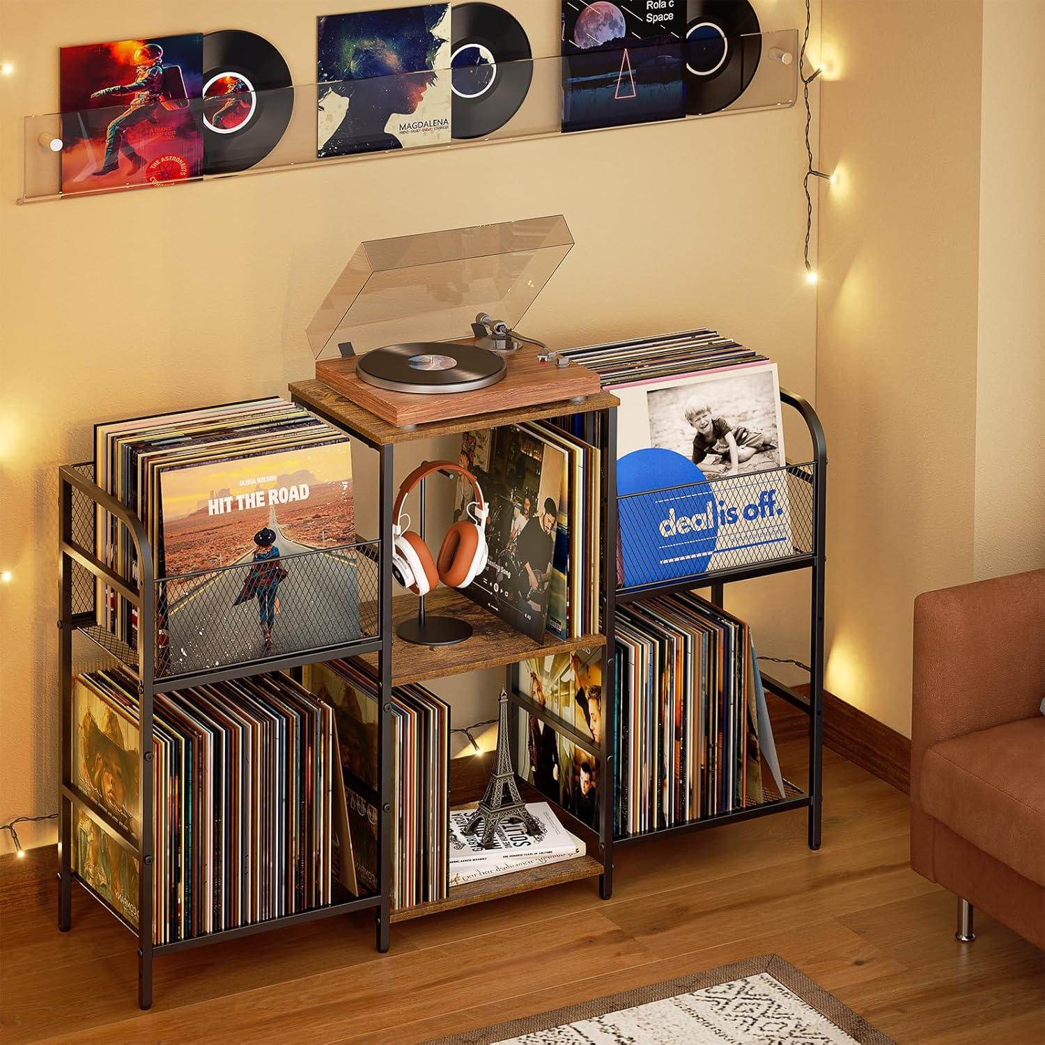 Soporte para Tocadiscos 3IngSeagulls con Almacenamiento para 350 Vinilos