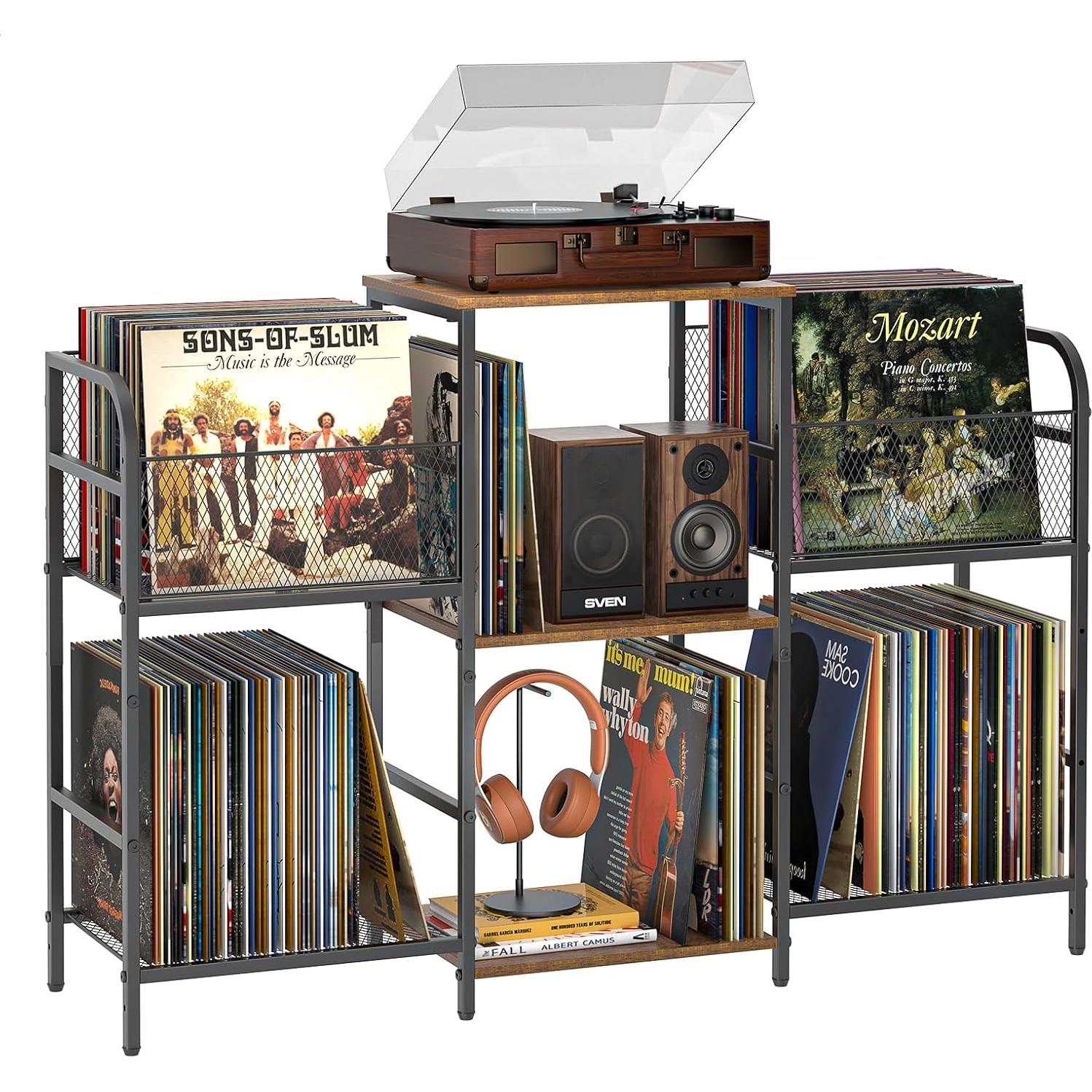 Soporte para Tocadiscos 3IngSeagulls con Almacenamiento para 350 Vinilos