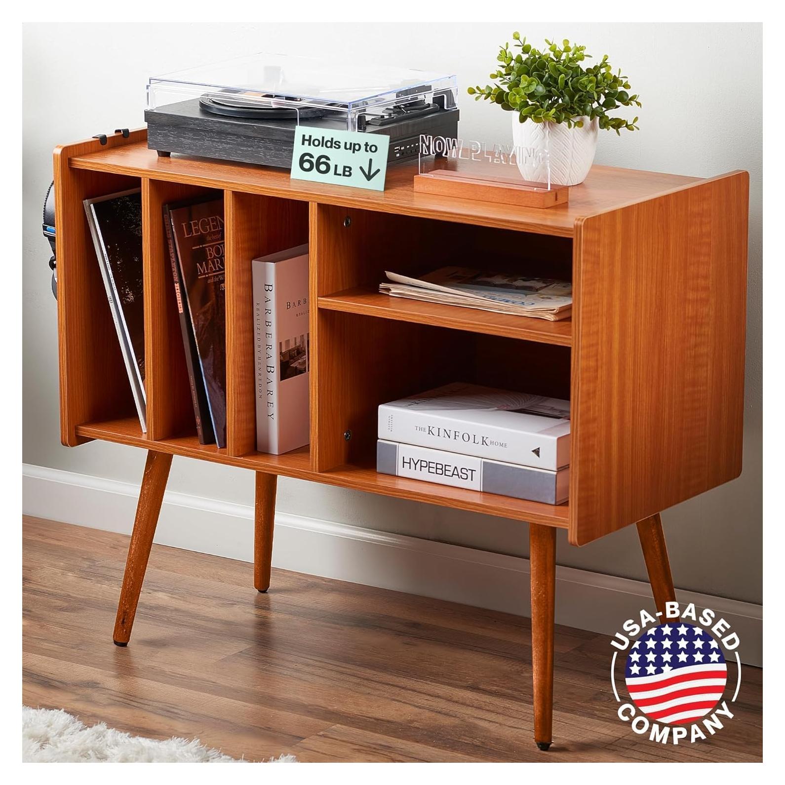 Soporte para Tocadiscos LOFT + IVY con Almacenamiento de Vinilos