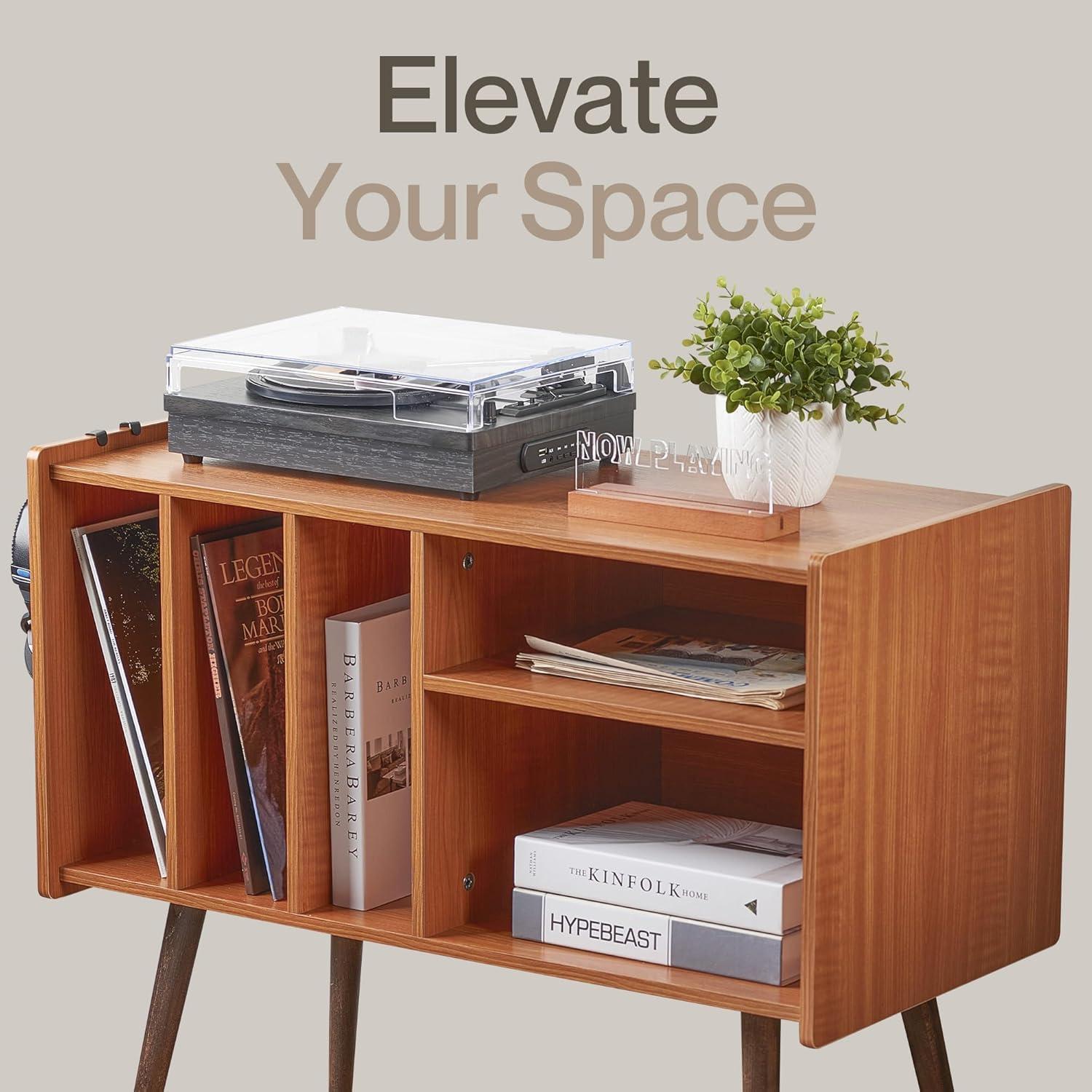 Soporte para Tocadiscos LOFT + IVY con Almacenamiento de Vinilos