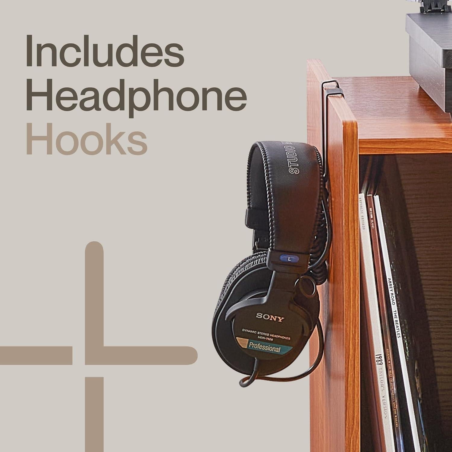 Soporte para Tocadiscos LOFT + IVY con Almacenamiento de Vinilos