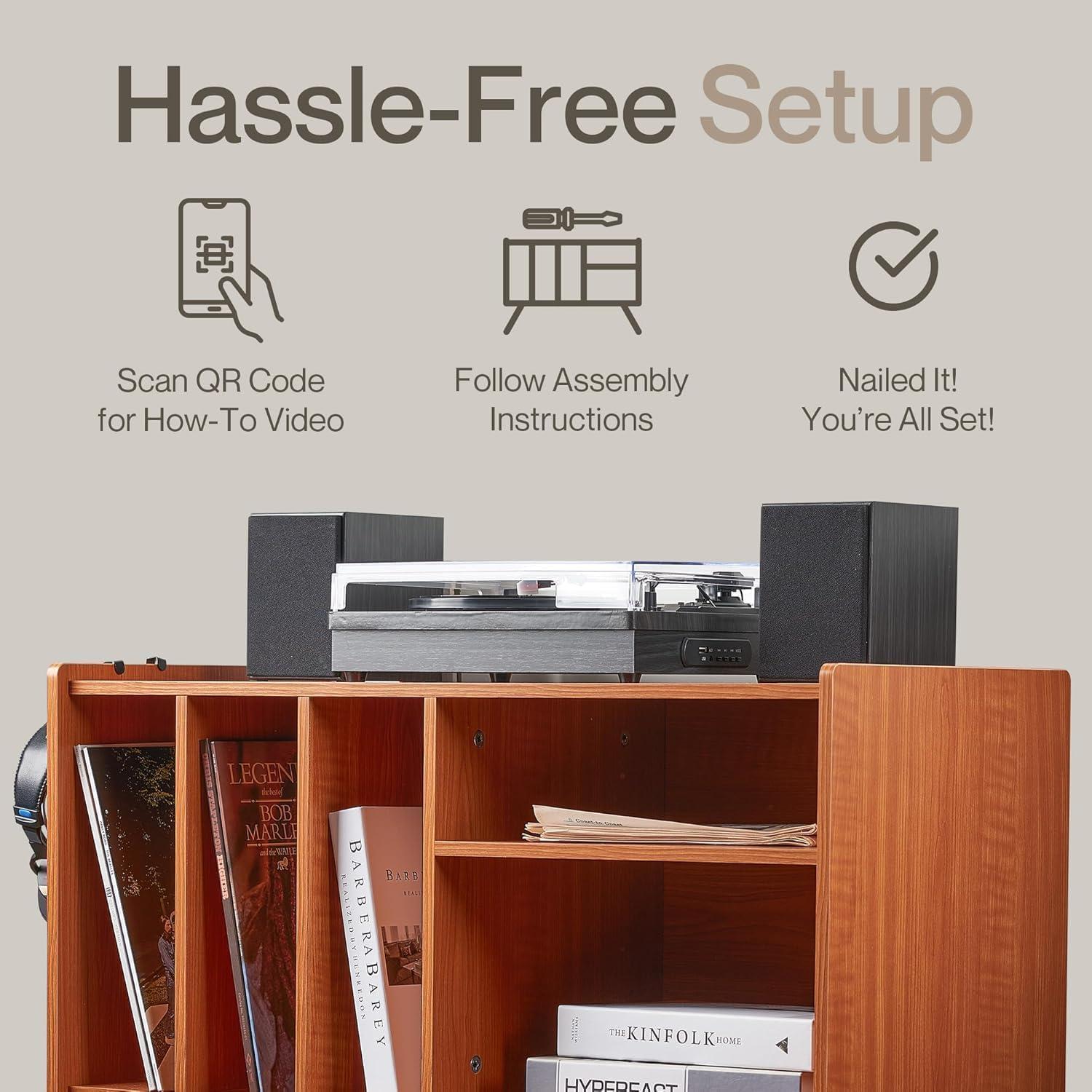 Soporte para Tocadiscos LOFT + IVY con Almacenamiento de Vinilos