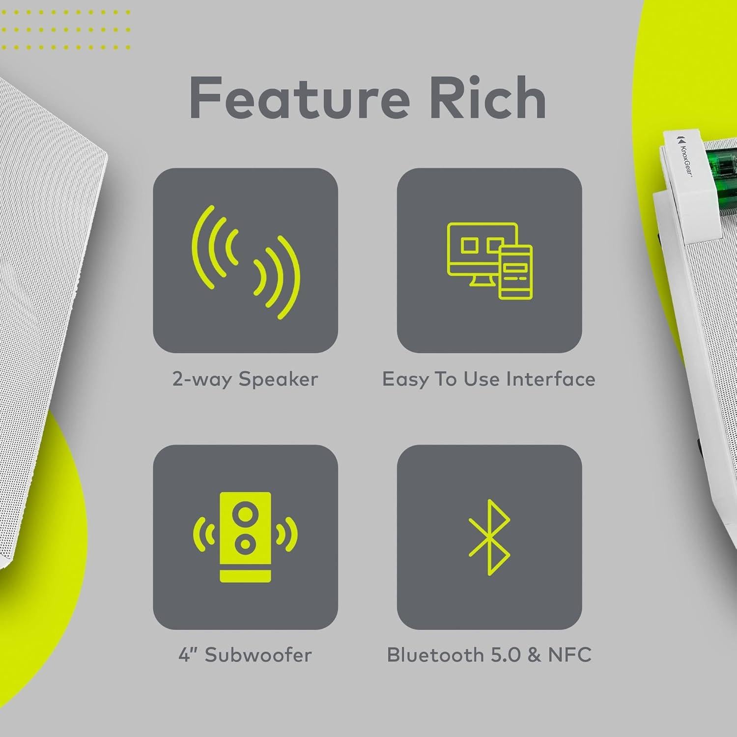 Altavoces Bluetooth 5.0 Knox Gear KN-HYP-W - Híbrido 10.16cm