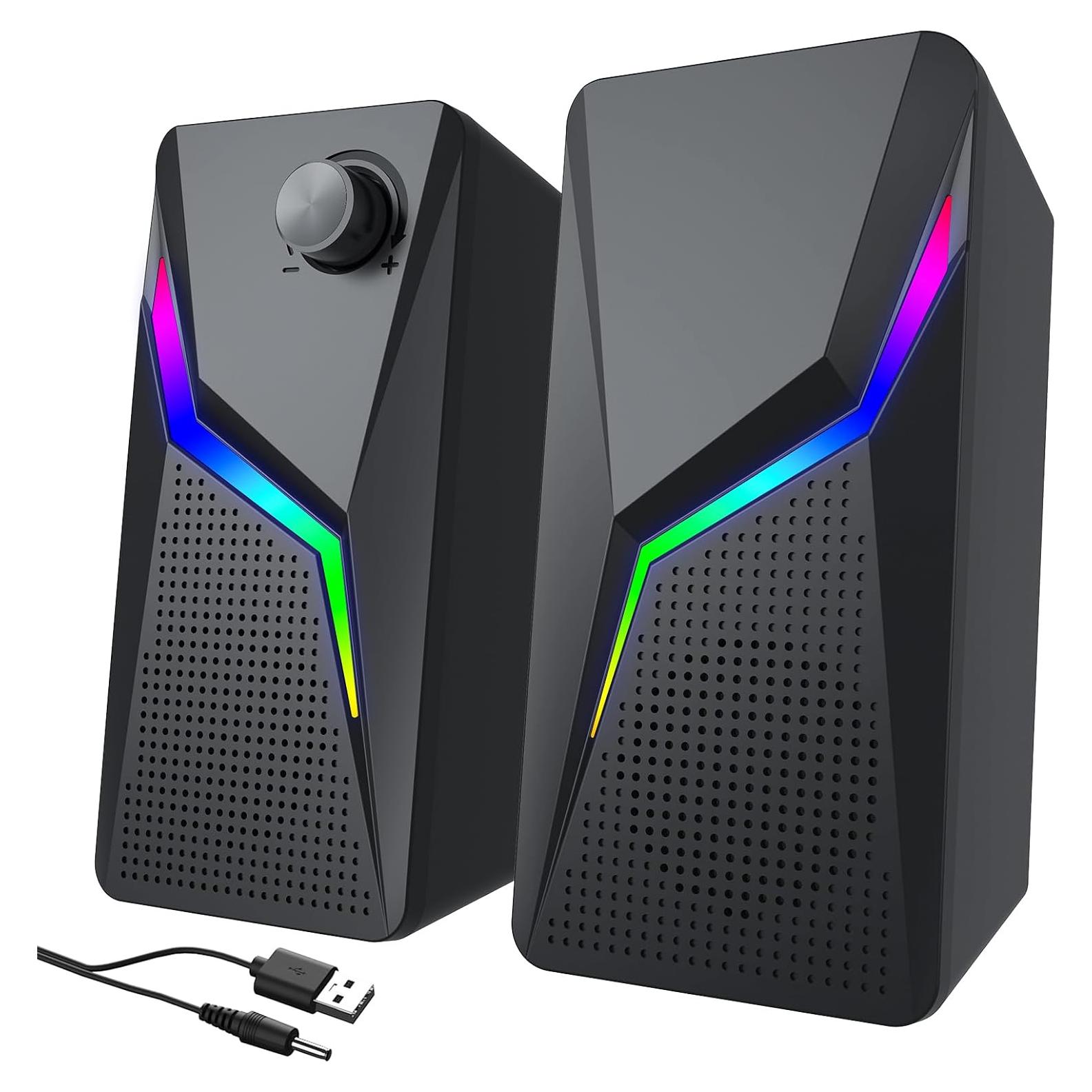 Altavoces de computadora AYJBKL CO-702 con RGB y USB