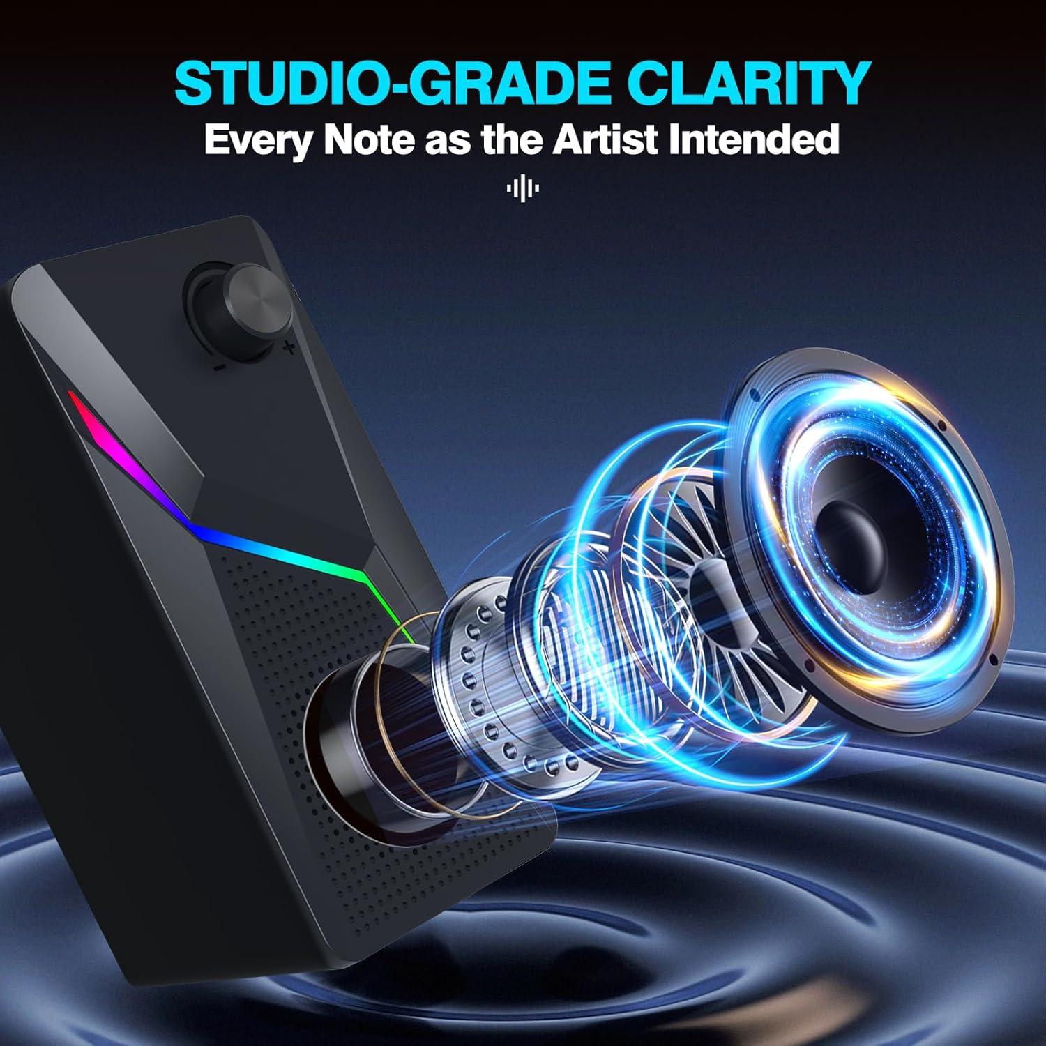 Altavoces de computadora AYJBKL CO-702 con RGB y USB