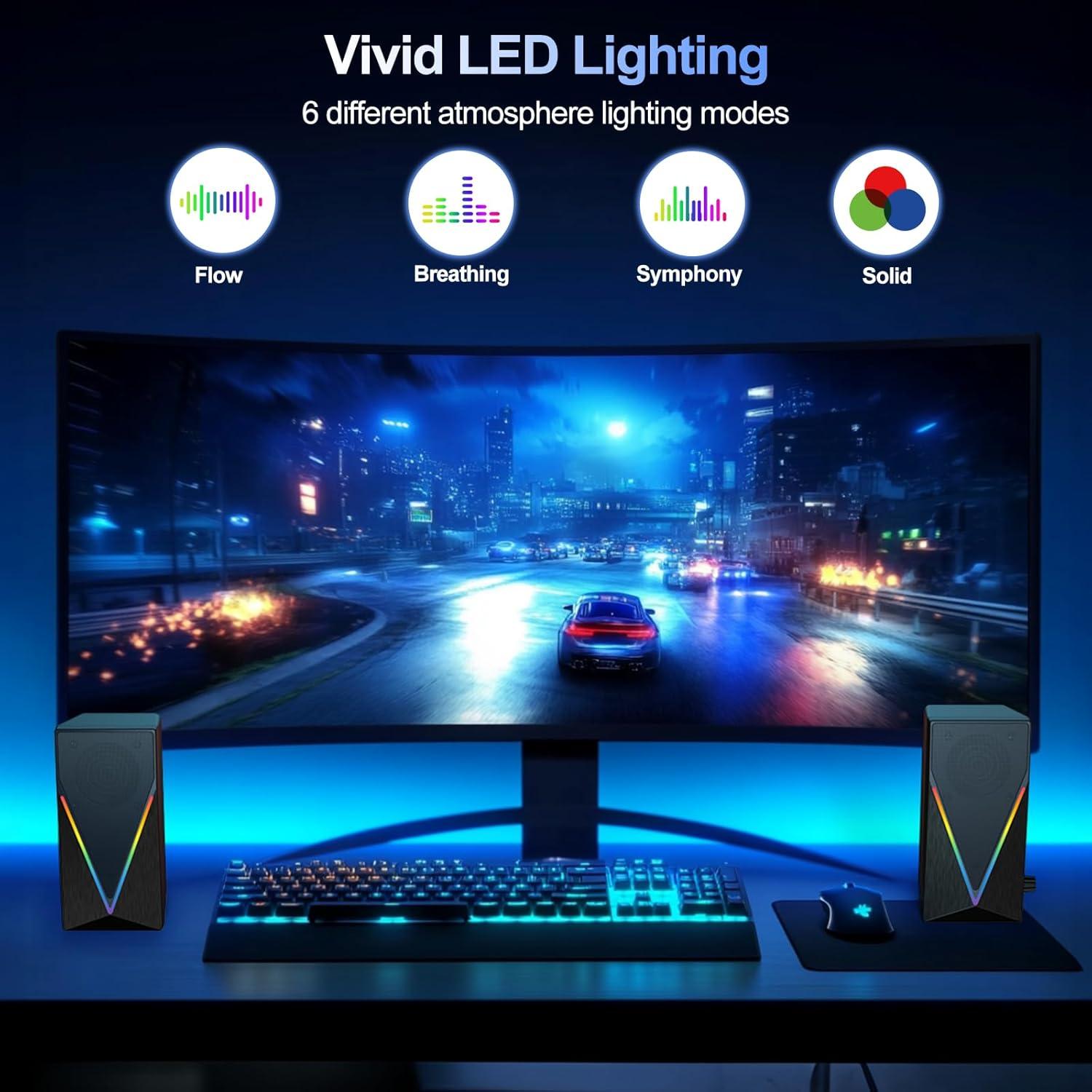 Altavoces de PC BUSP-HYY E-1062 con RGB, 2.0, 0.58 kg