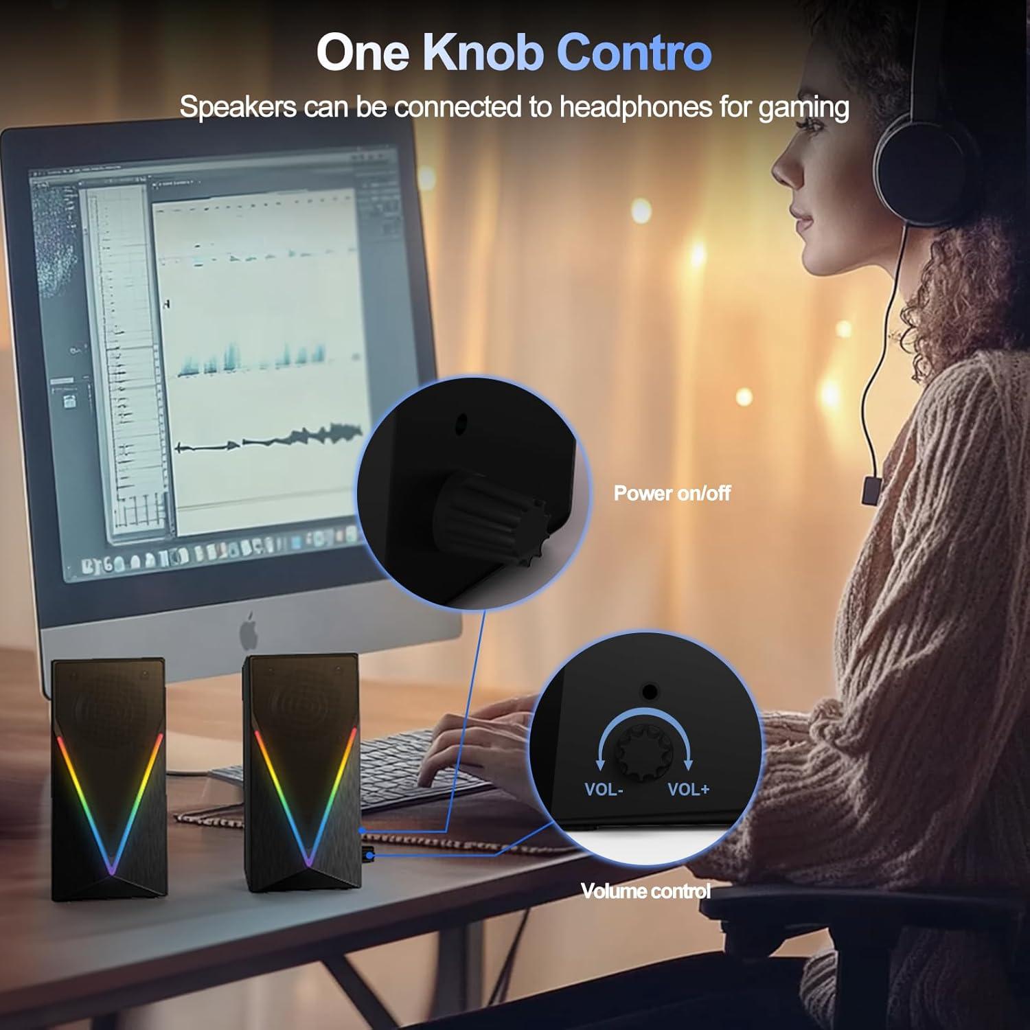 Altavoces de PC BUSP-HYY E-1062 con RGB, 2.0, 0.58 kg