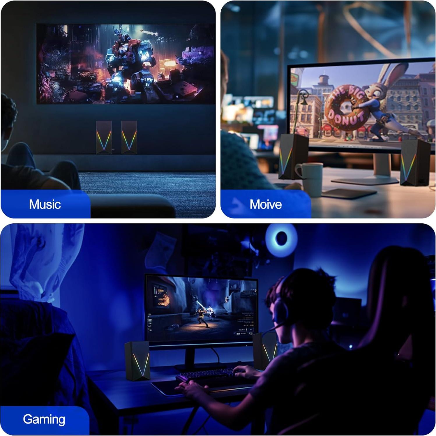 Altavoces de PC BUSP-HYY E-1062 con RGB, 2.0, 0.58 kg