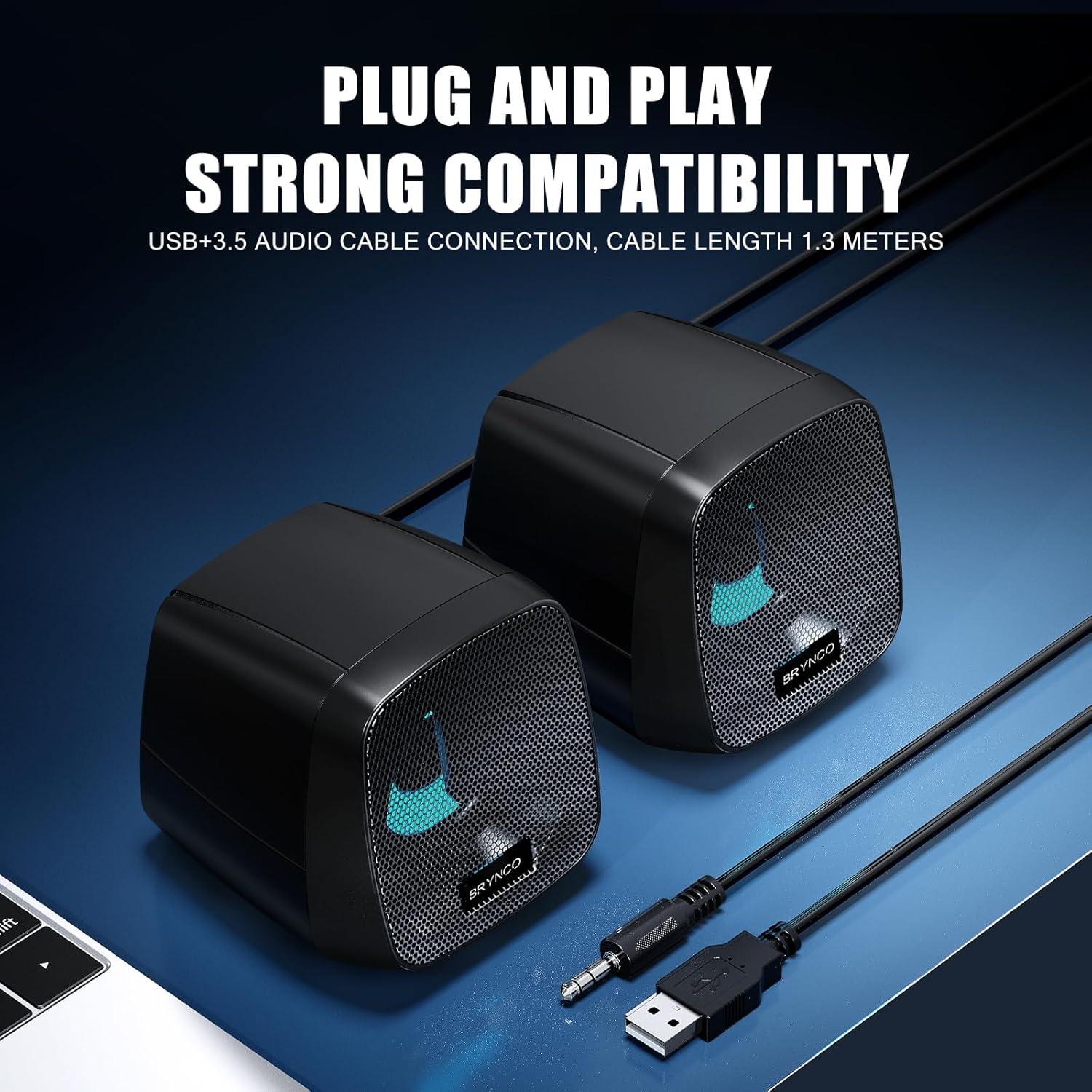 Altavoces Multimedia 2.0 RGB Dongguan | Sonido Claro y Compacto