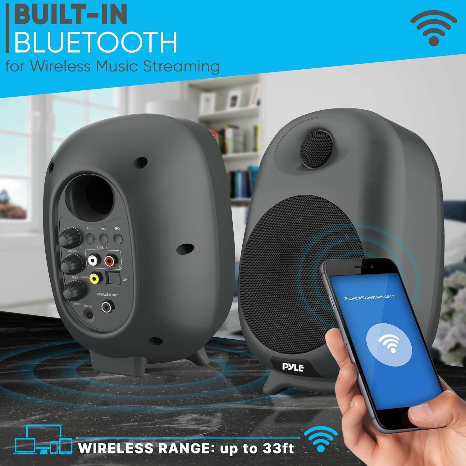 Altavoces de Estantería Bluetooth Pyle PBKSR40 60W Hi-Fi
