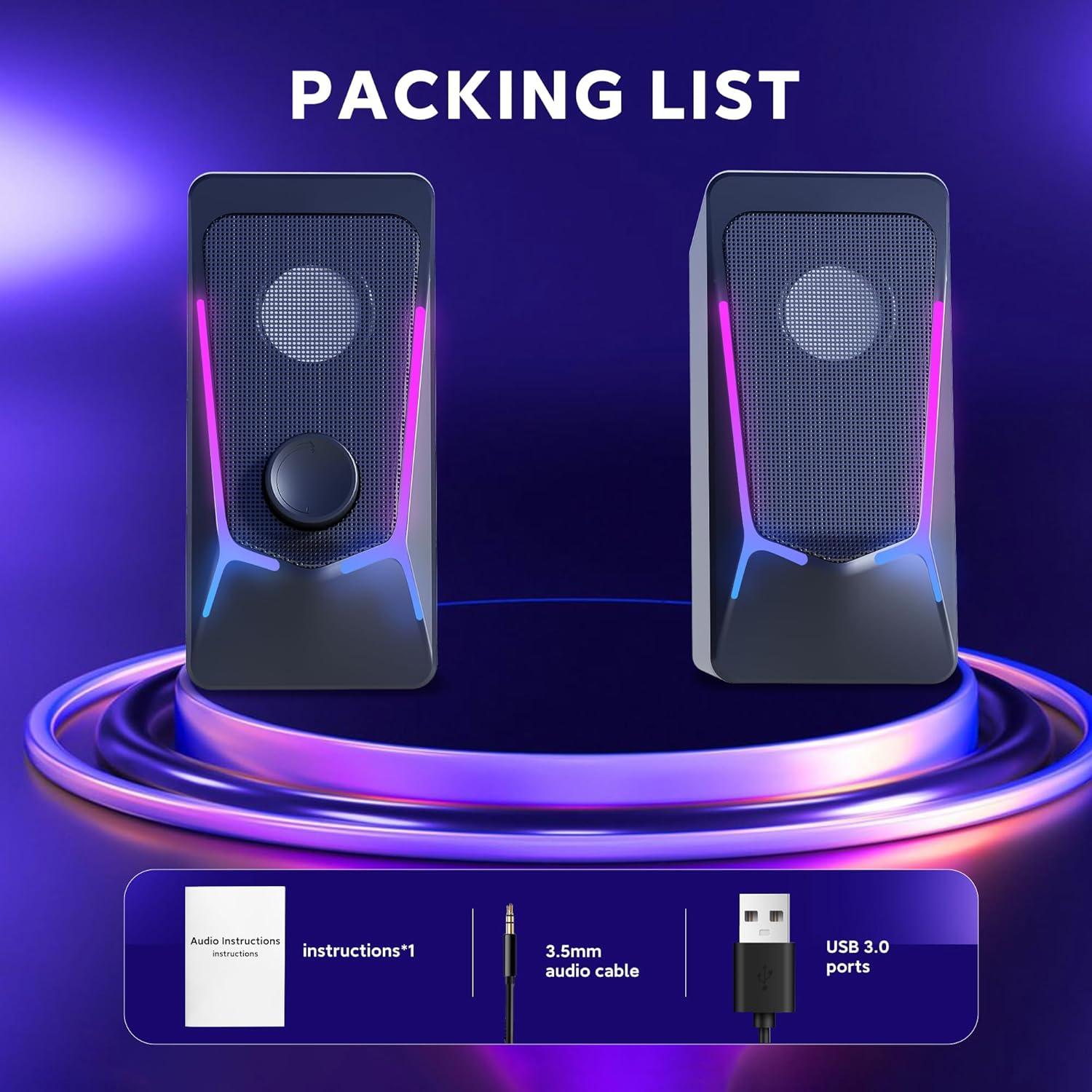 Altavoces Multimedia Estéreo 2.0 ROSON RC-CO707 USB y Aux